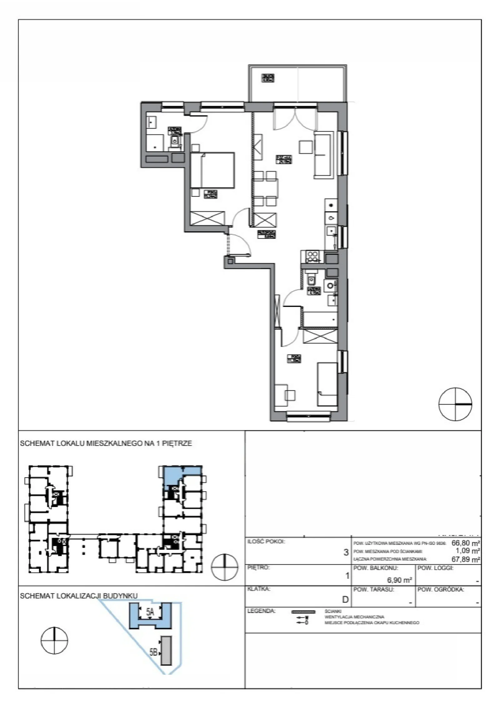 Floor plan: Apartment no. KR5/D/1/1
