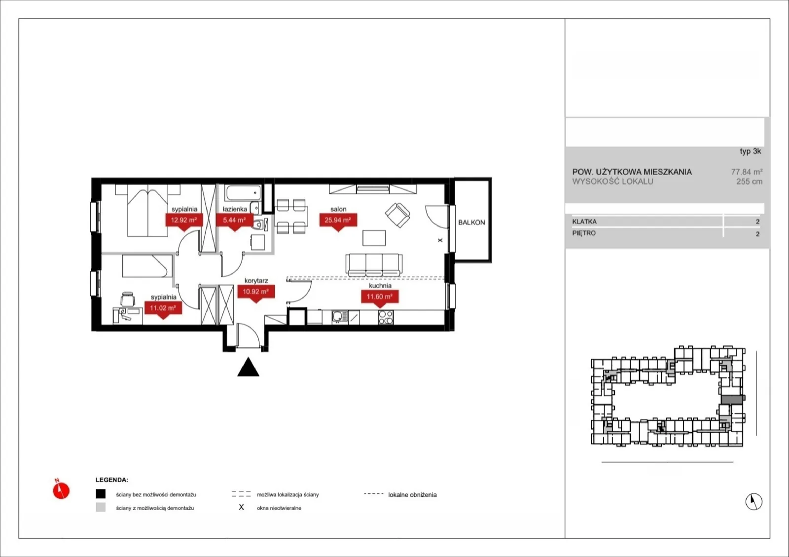Floor plan: Lokal A2 21, 3 pok.