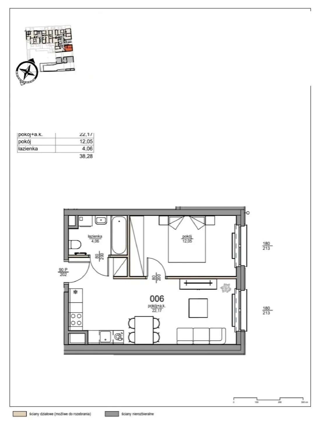 Floor plan: Apartment no. 6
