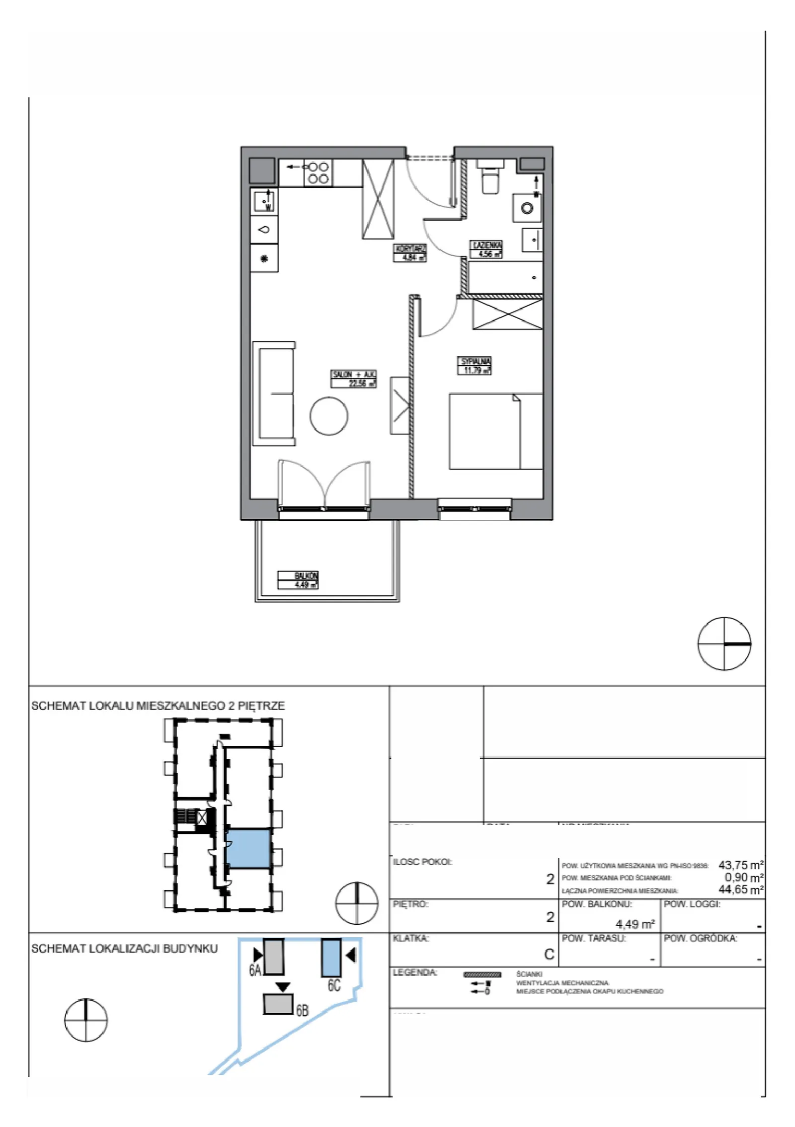 Floor plan: Apartment no. KR6/C/2/3