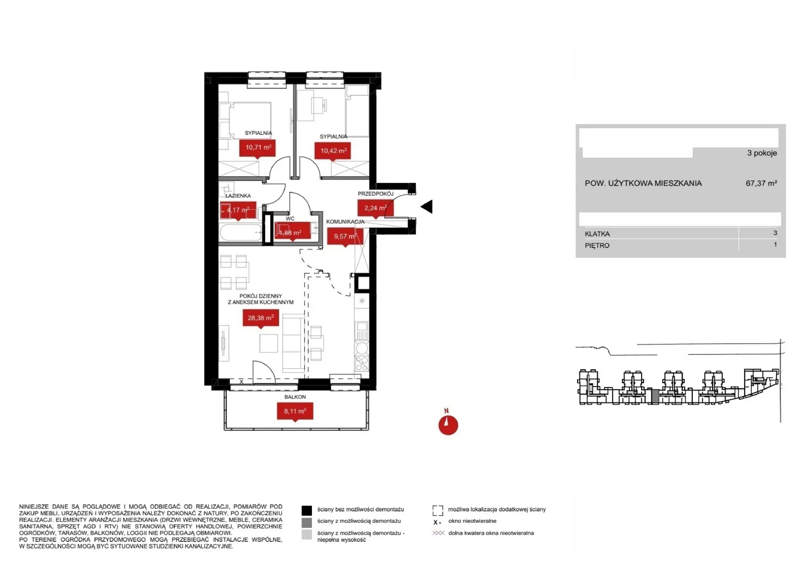 Floor plan: Lokal WR1 3/1/10/3k, 3 pok.