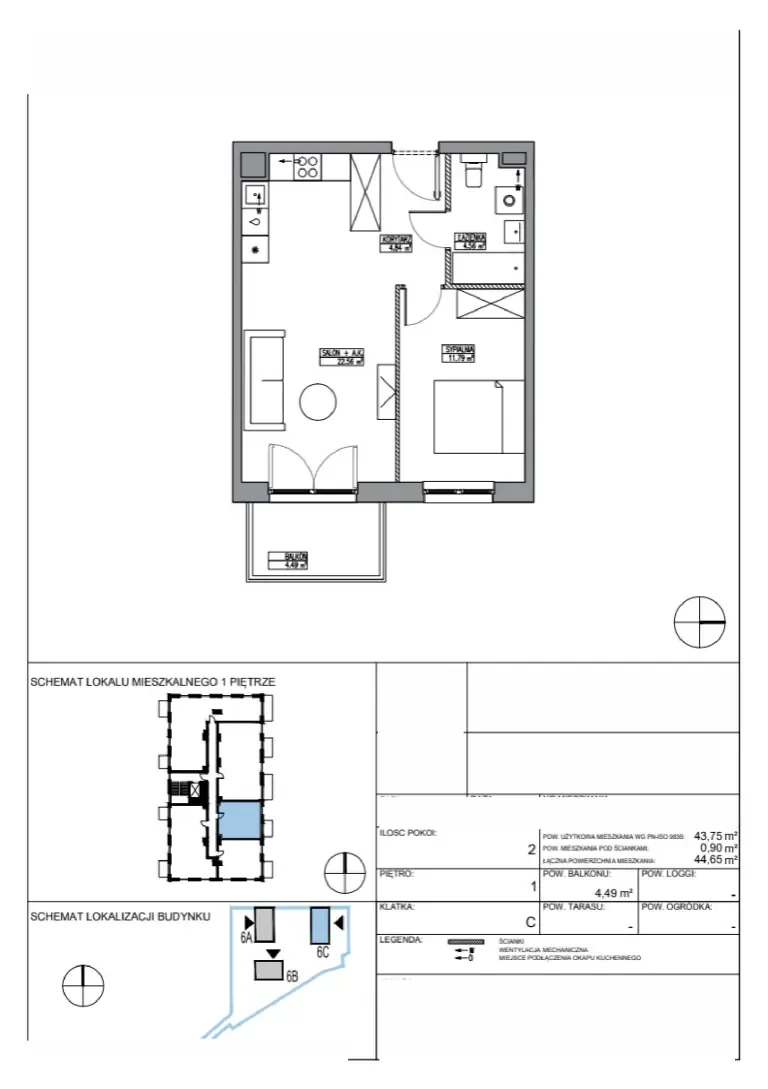 Floor plan: Apartment no. KR6/C/1/3