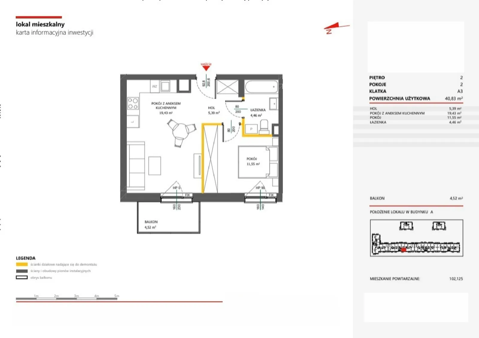 Floor plan: Apartment no. 114