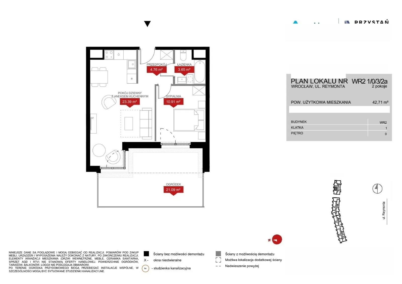 Floor plan: Lokal WR2 1/0/3/2a, 2 pok.