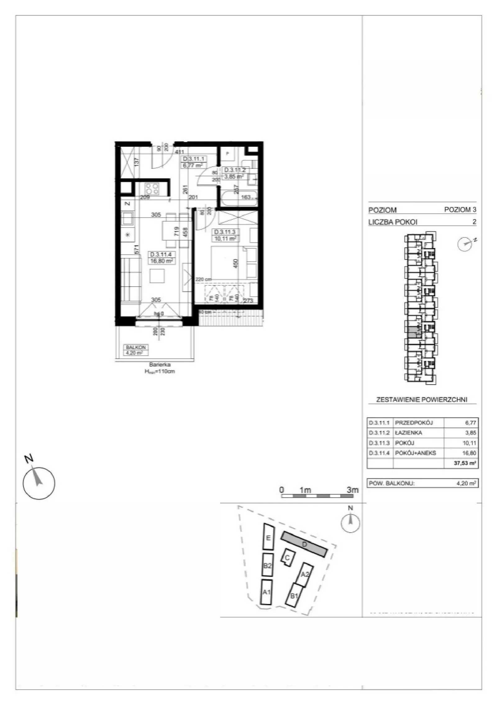 Планировка: Квартира № AP-D-3-11