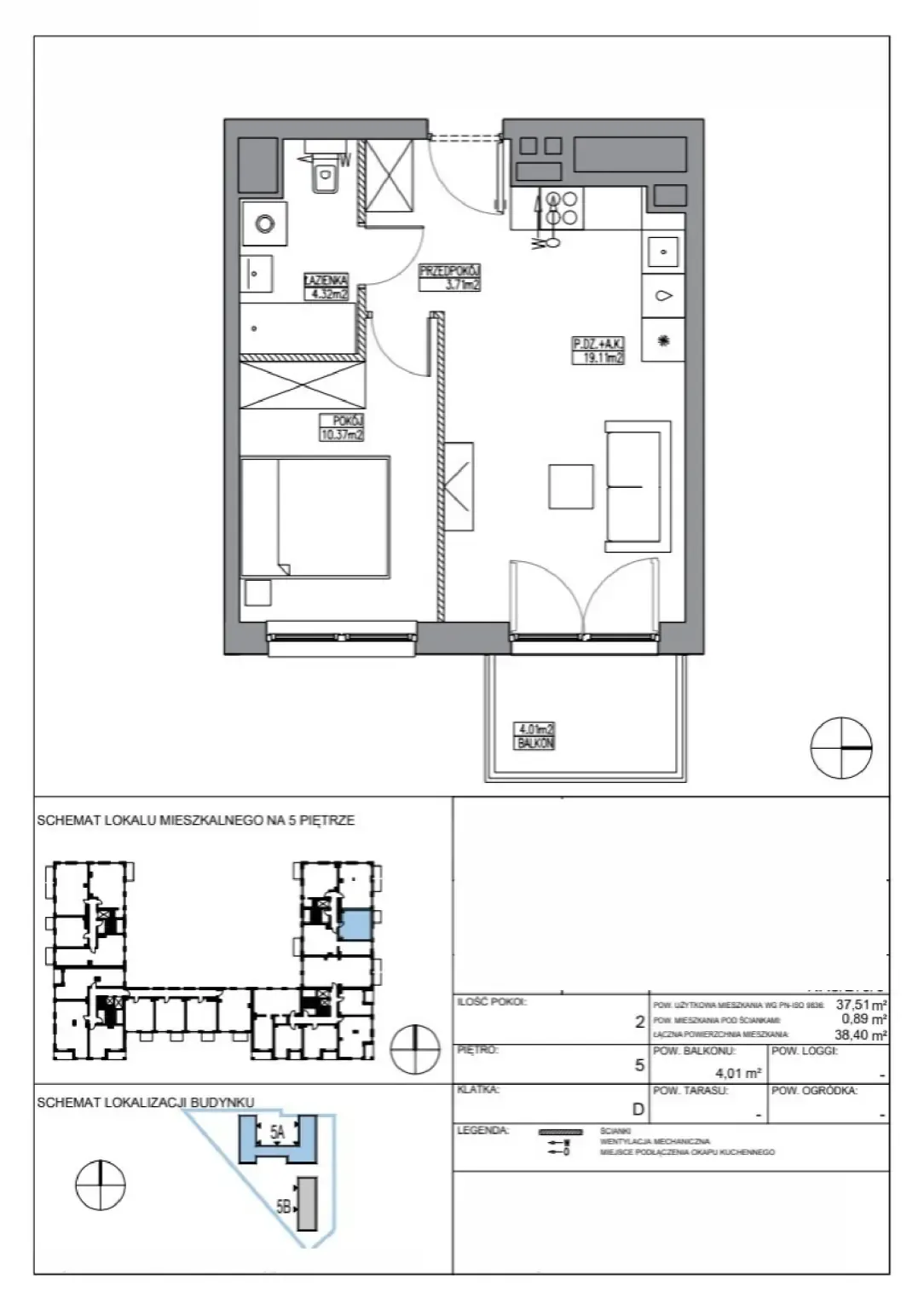 Floor plan: Apartment no. KR5/D/5/3