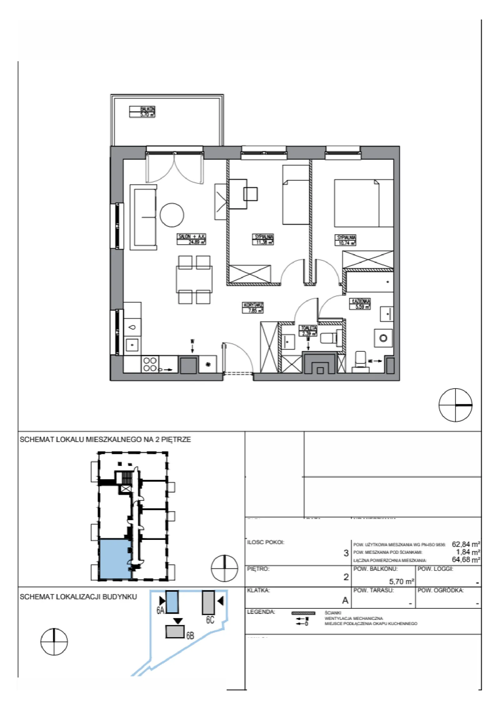 Floor plan: Apartment no. KR6/A/2/5