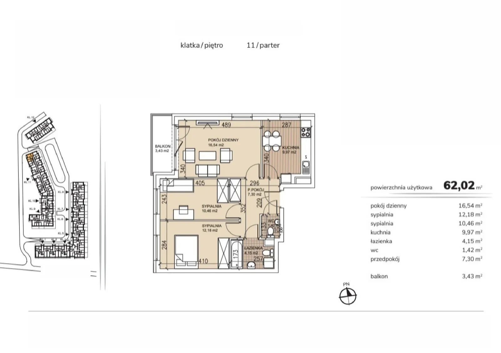 Floor plan: Apartment no. 11-0-3