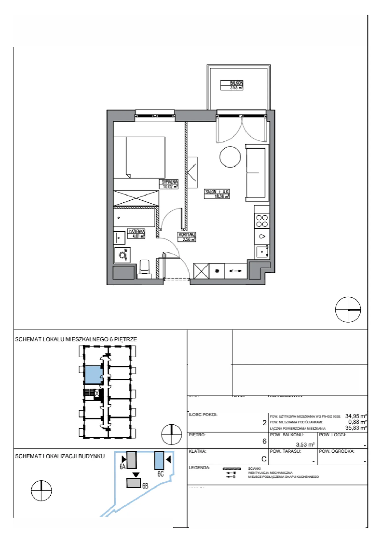Floor plan: Apartment no. KR6/C/6/1
