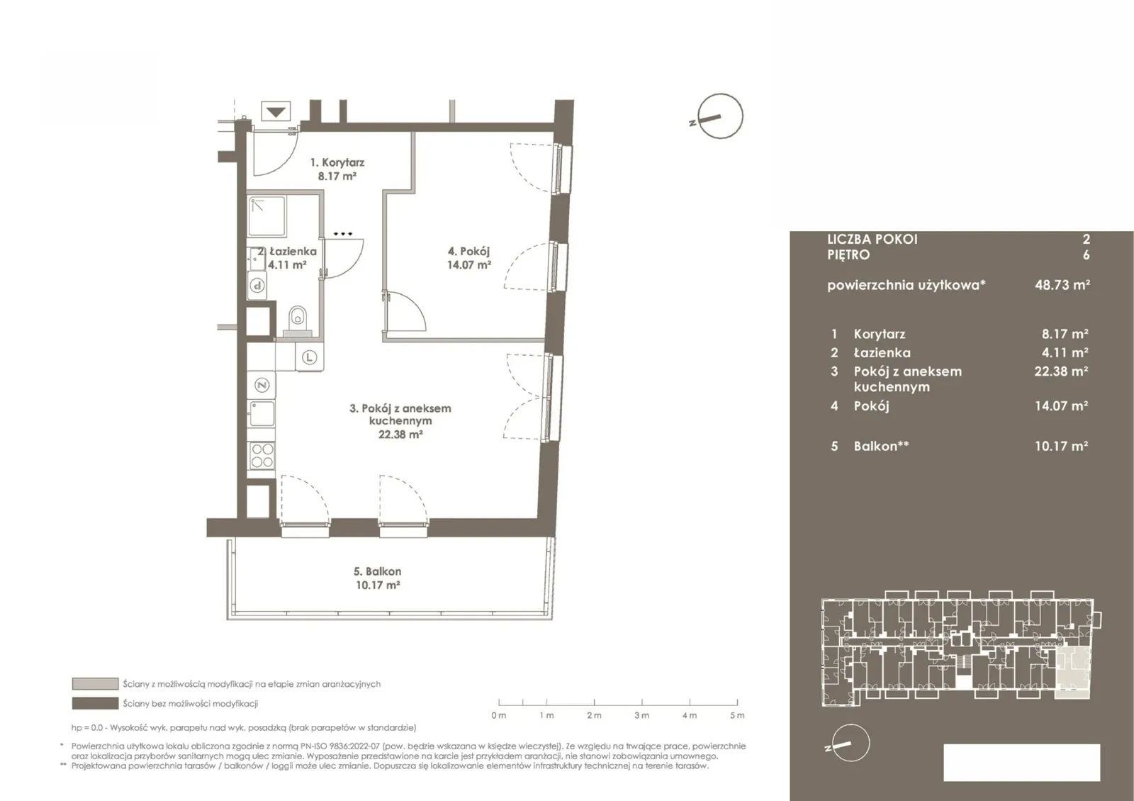 Floor plan: Apartment no. 6.L13