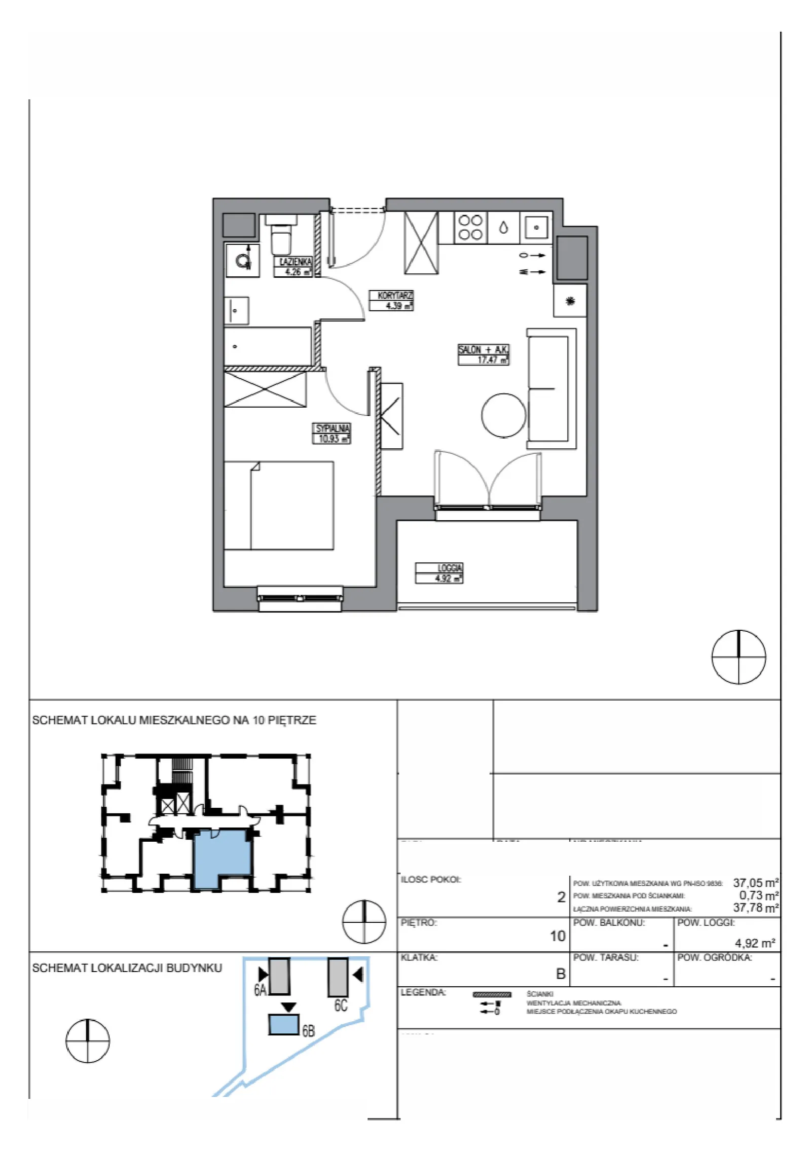 Планировка: Квартира № KR6/B/10/3