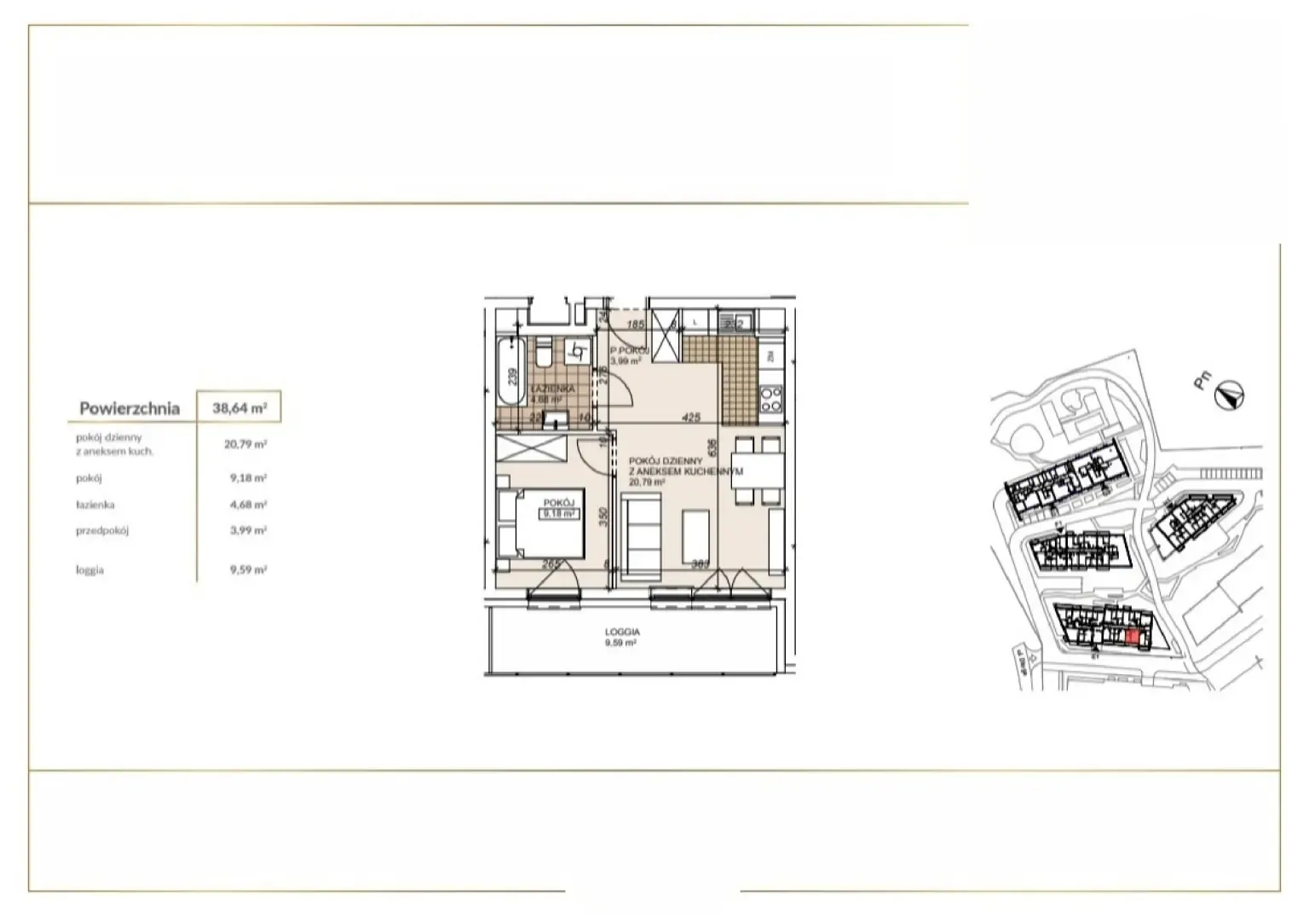 Floor plan: Apartment no. E1-0-9