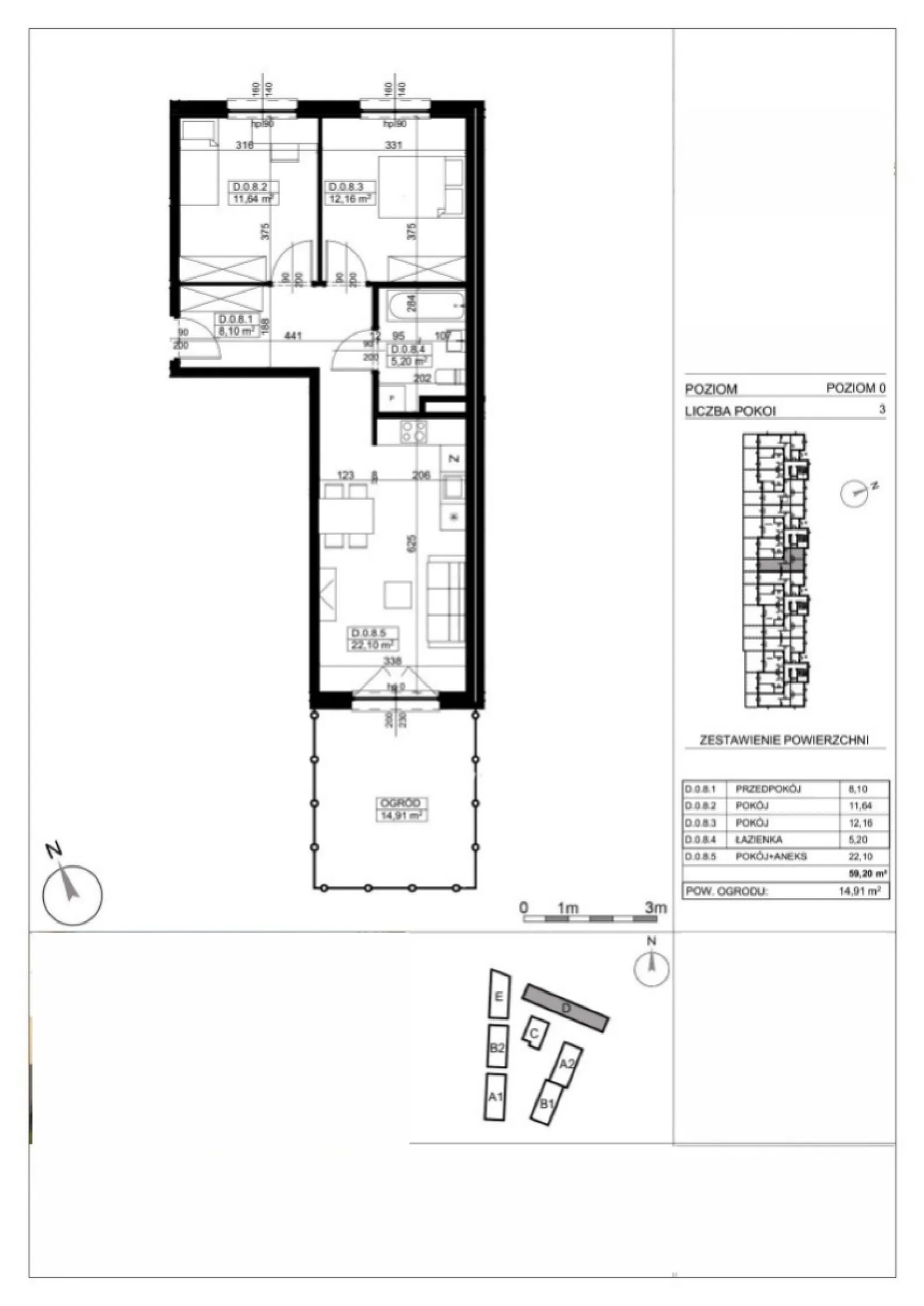 Floor plan: Apartment no. AP-D-0-08