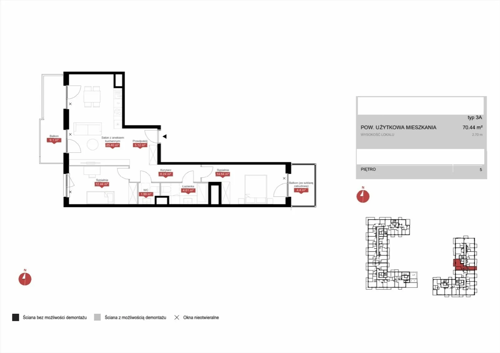 Floor plan: Lokal C1A 29, 3 pok.