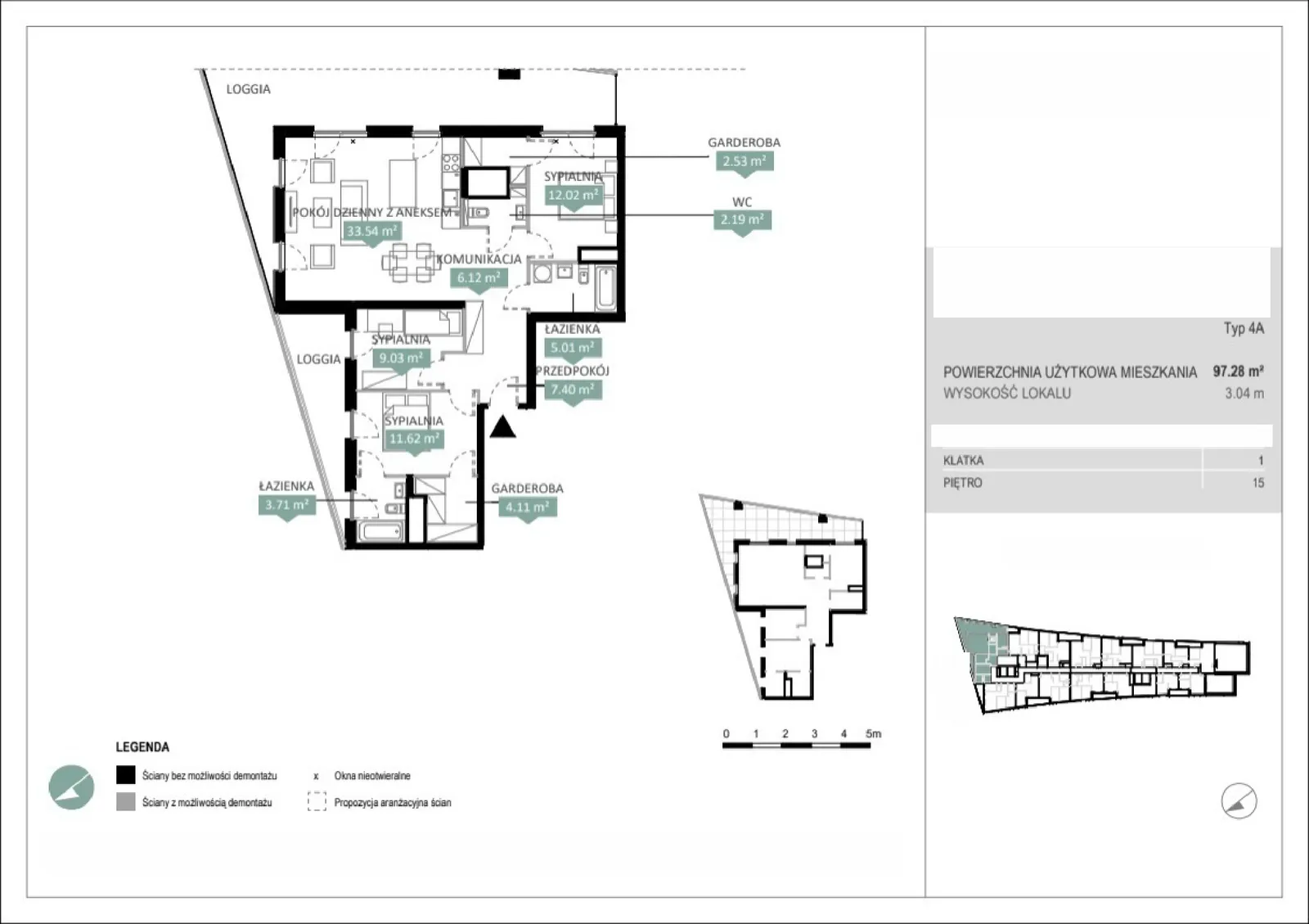 Floor plan: Lokal A1 103, 4 pok.