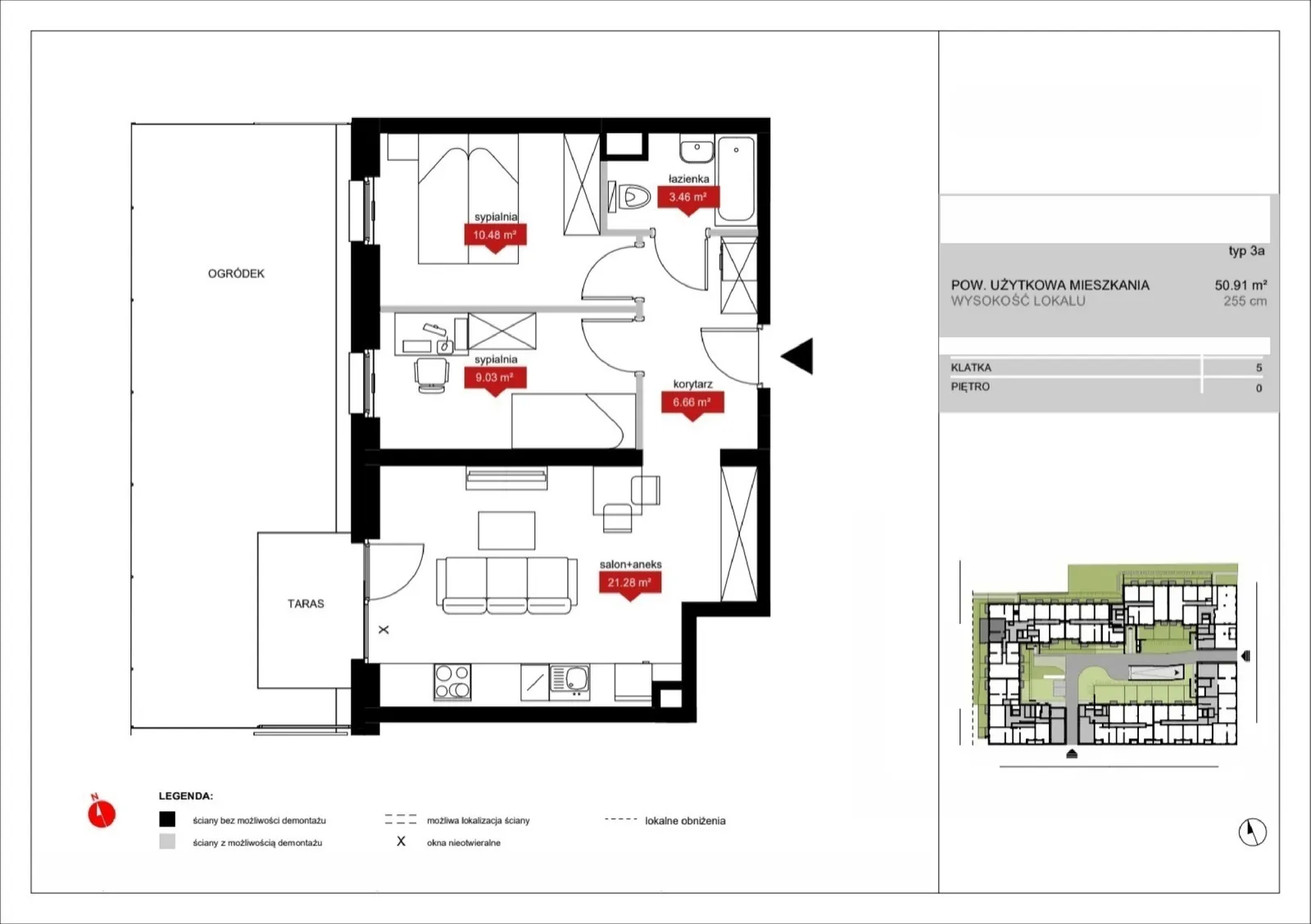Floor plan: Lokal A5 4, 3 pok.