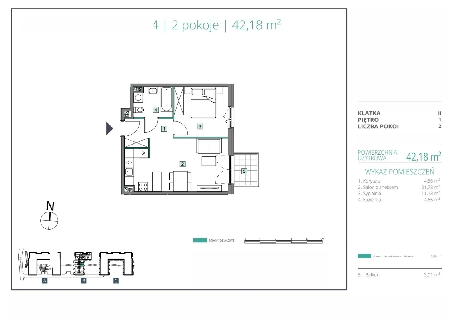 Floor plan: Apartment no. B.14
