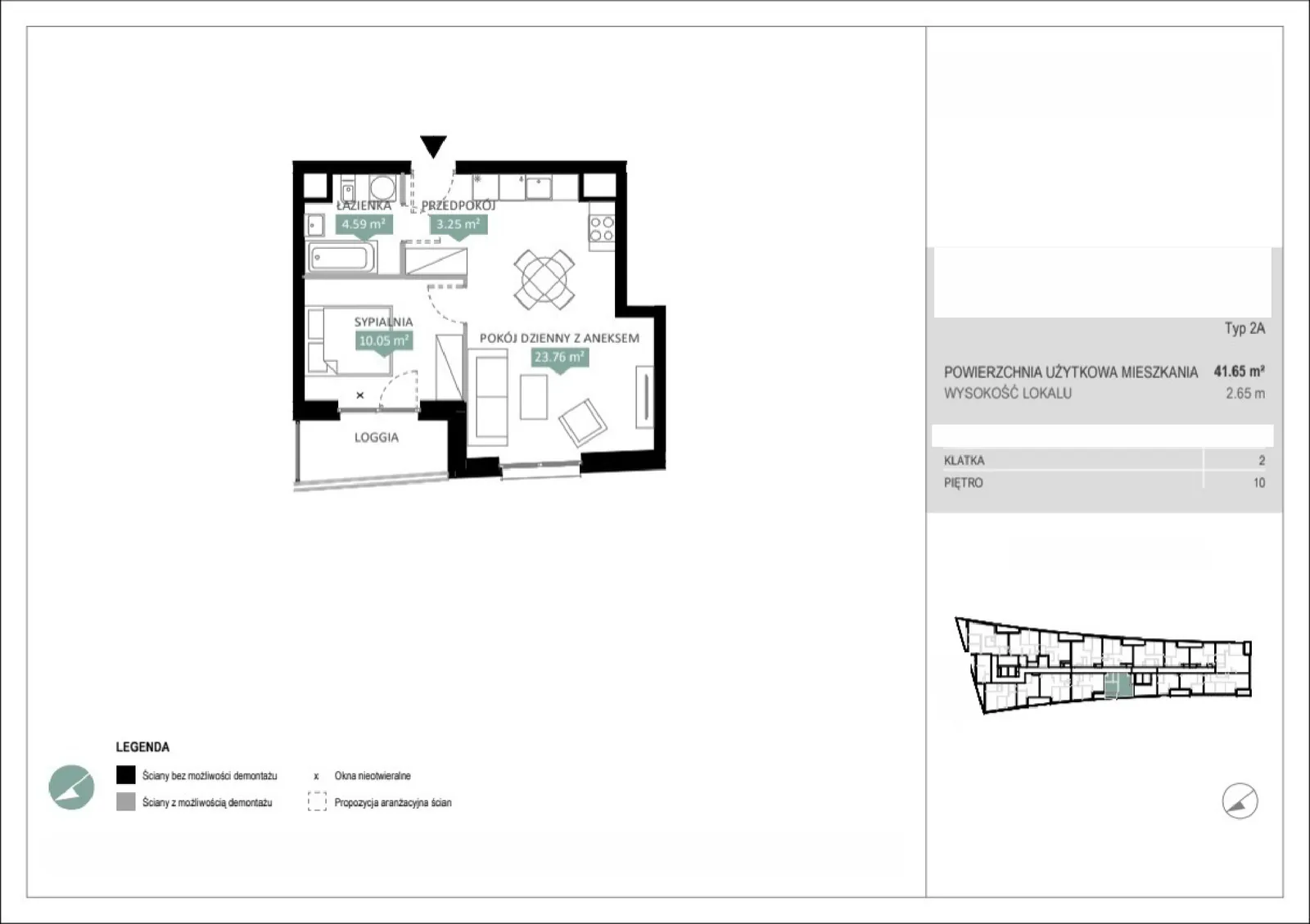 Floor plan: Lokal A2 209, 2 pok.
