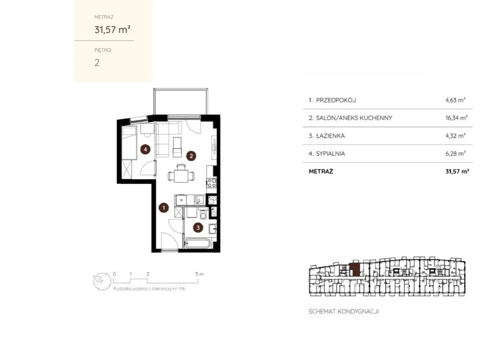 Floor plan: Apartment no. 1.A.2.01