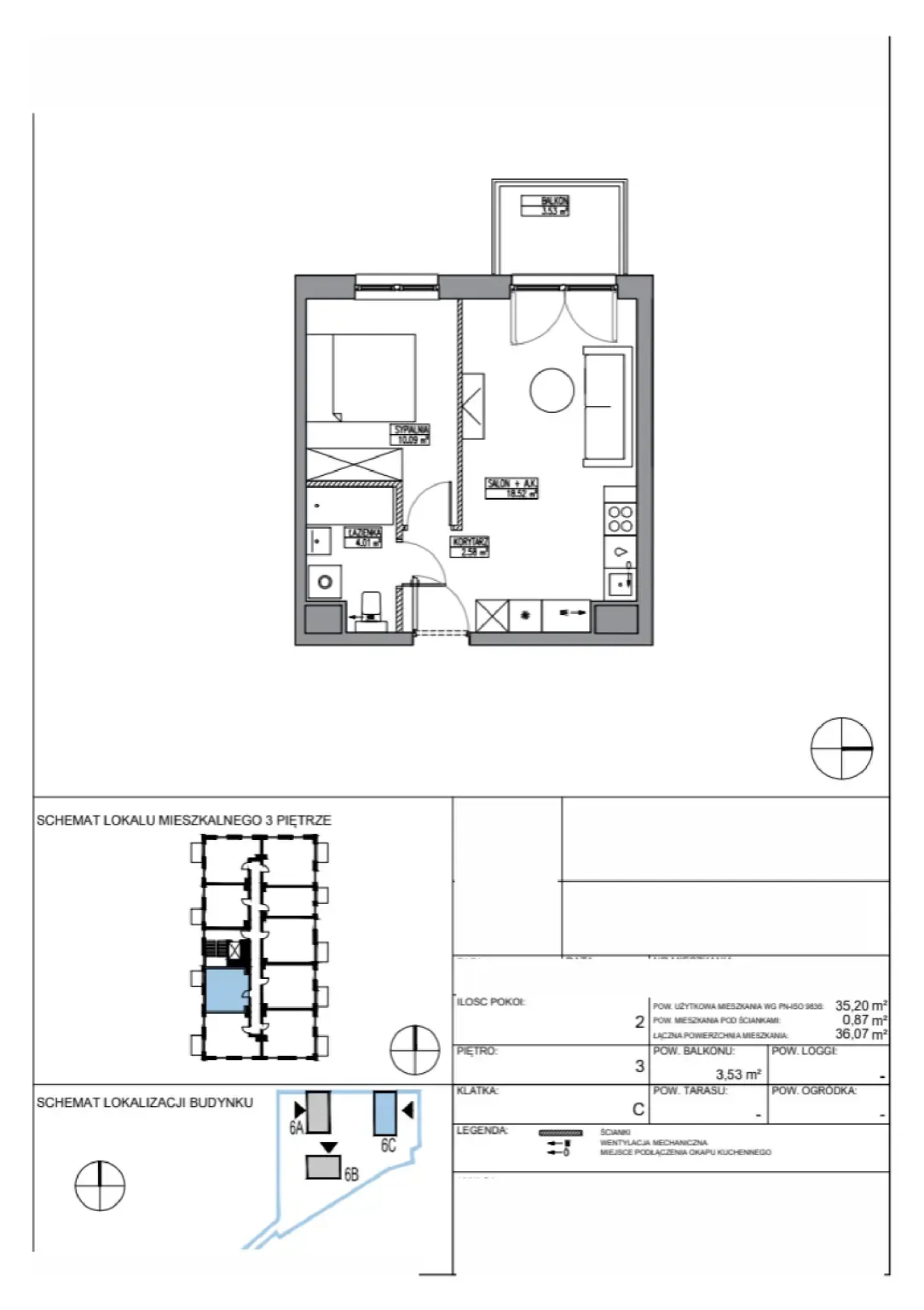Планировка: Квартира № KR6/C/3/9