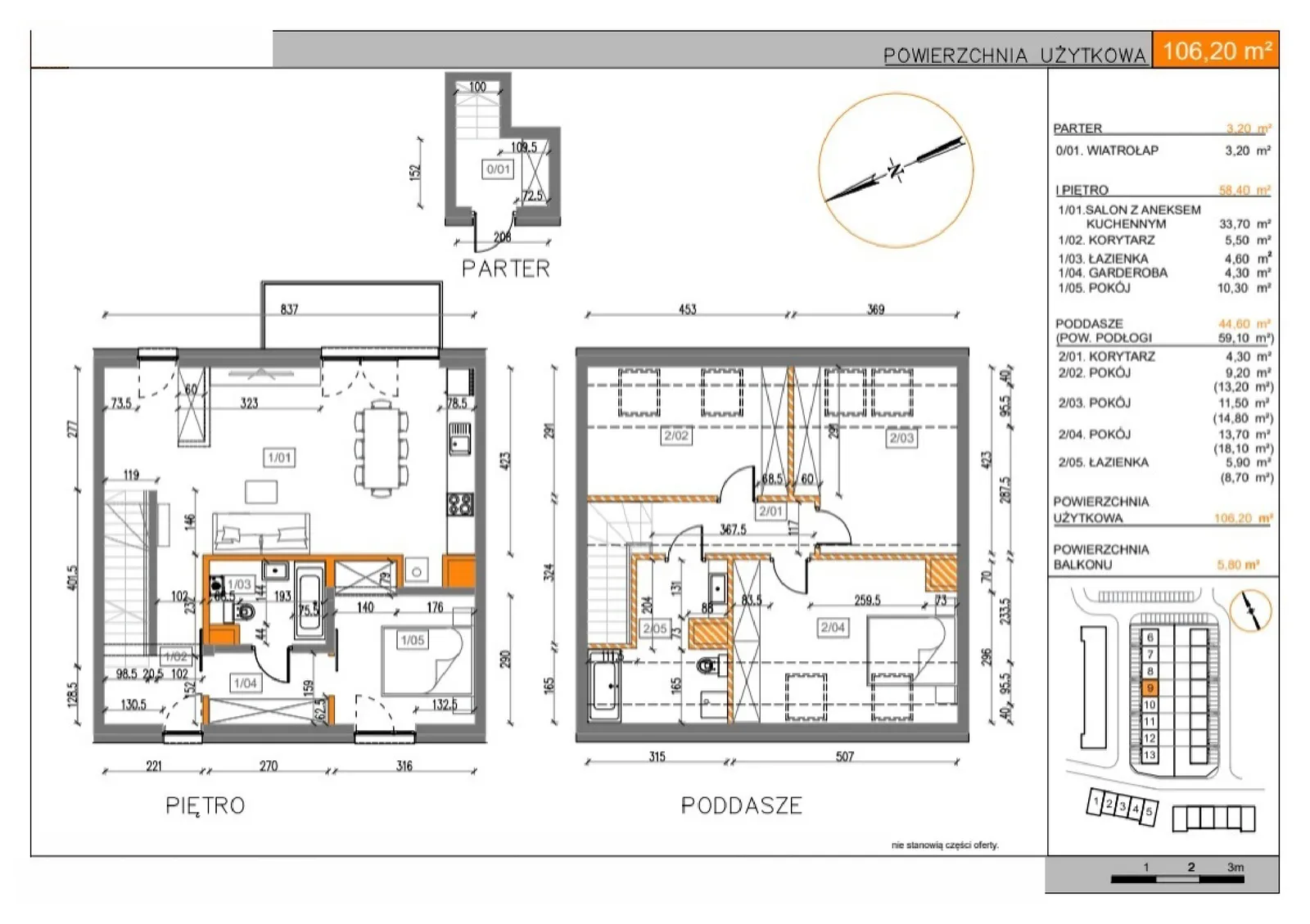 Floor plan: Apartment no. 9A
