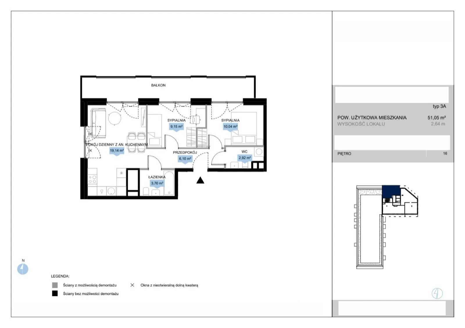 Floor plan: Lokal E3 60, 4 pok.
