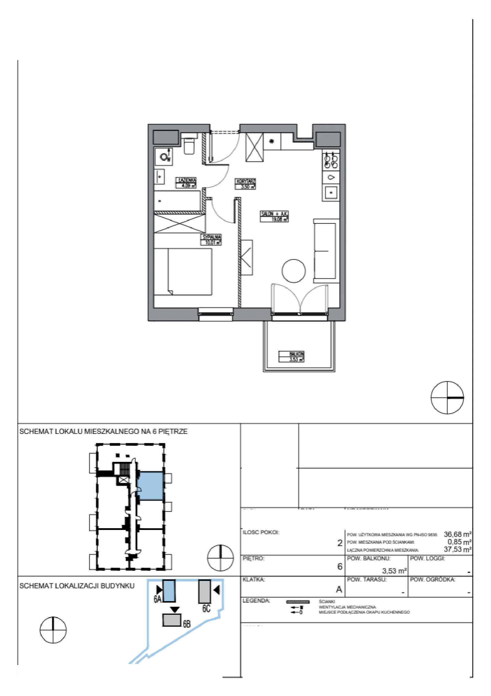 Floor plan: Apartment no. KR6/A/6/2