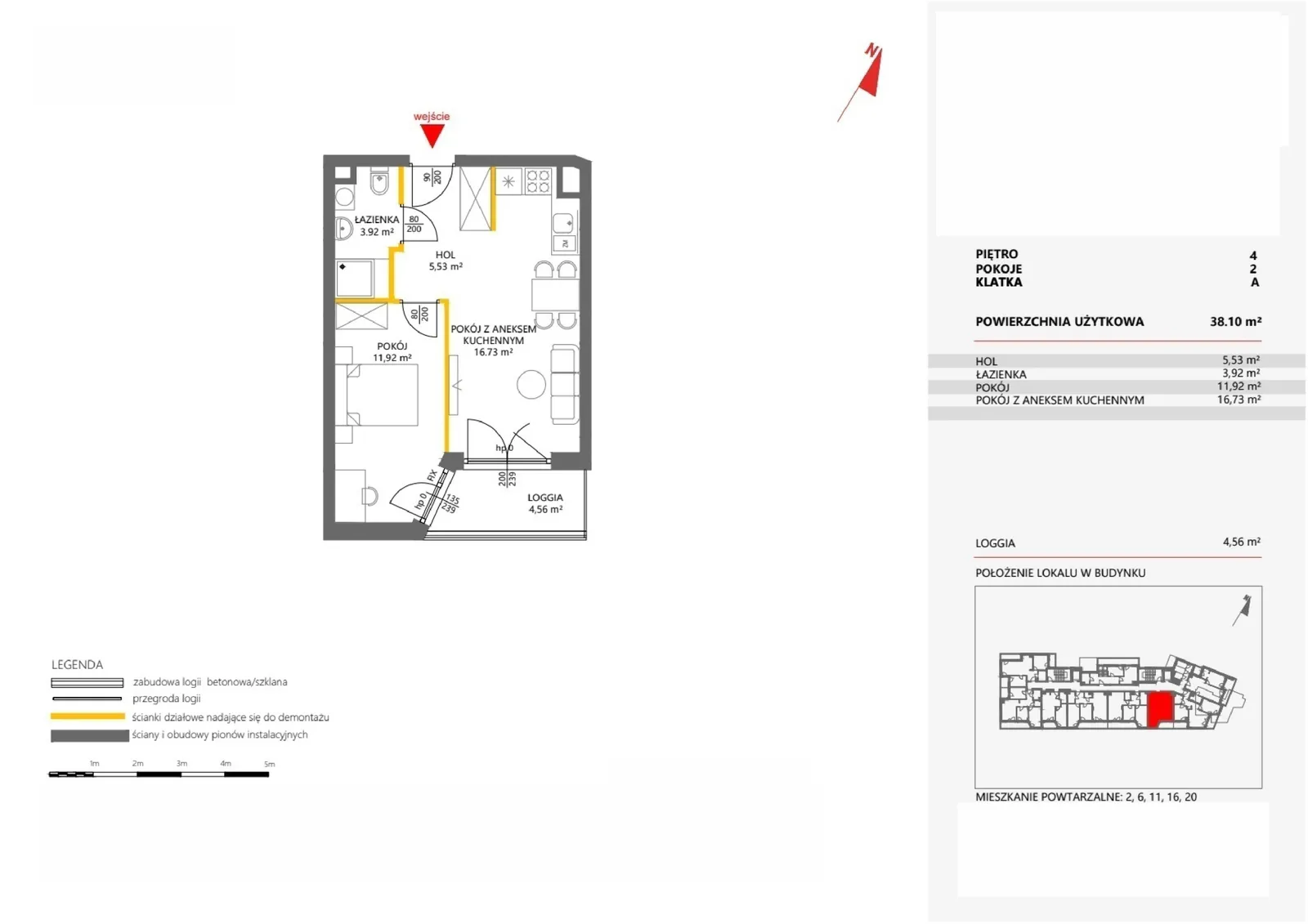 Floor plan: Apartment no. 20