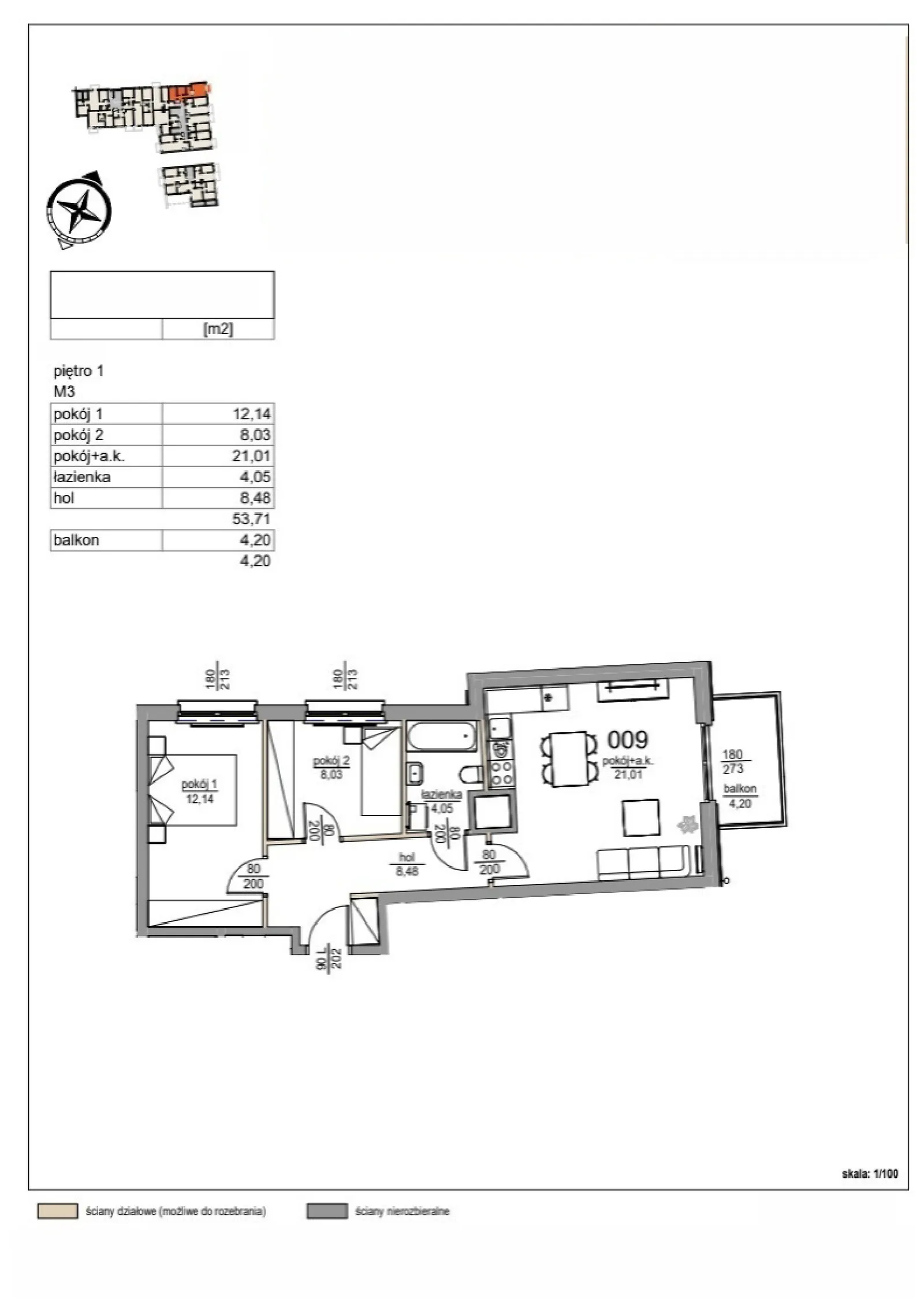 Floor plan: Apartment no. 9