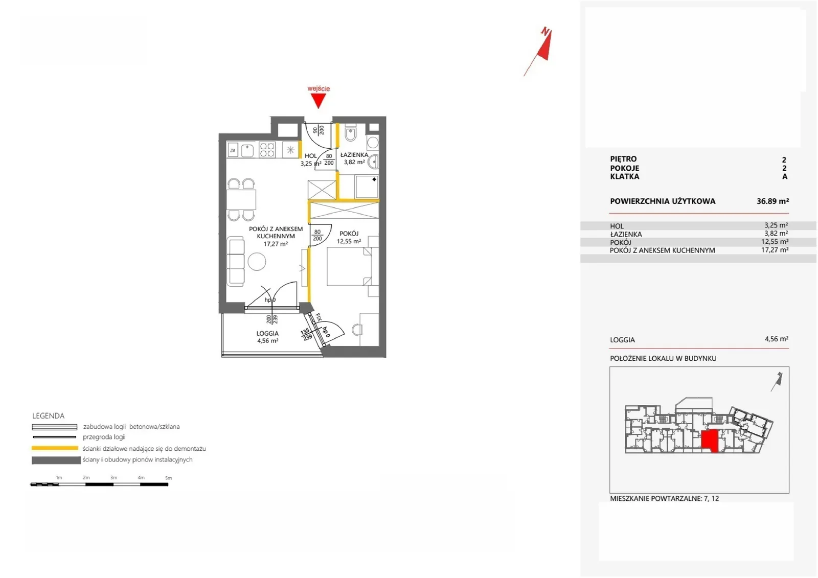 Floor plan: Apartment no. 12