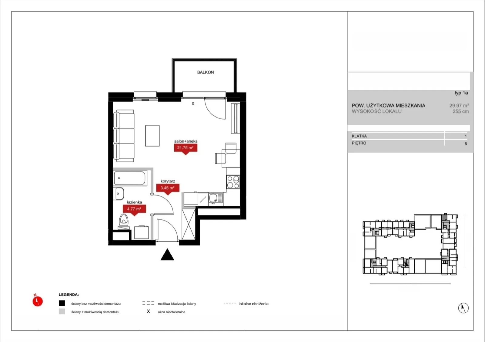 Floor plan: Lokal A1 41, 1 pok.