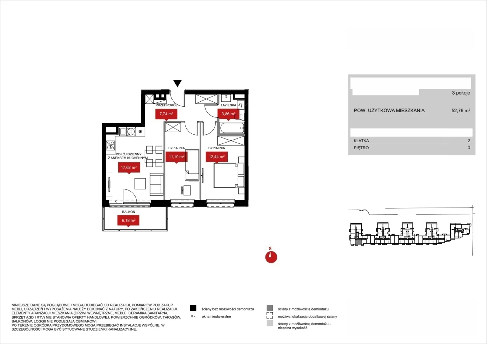 Floor plan: Lokal WR3 2/3/5/3a, 3 pok.