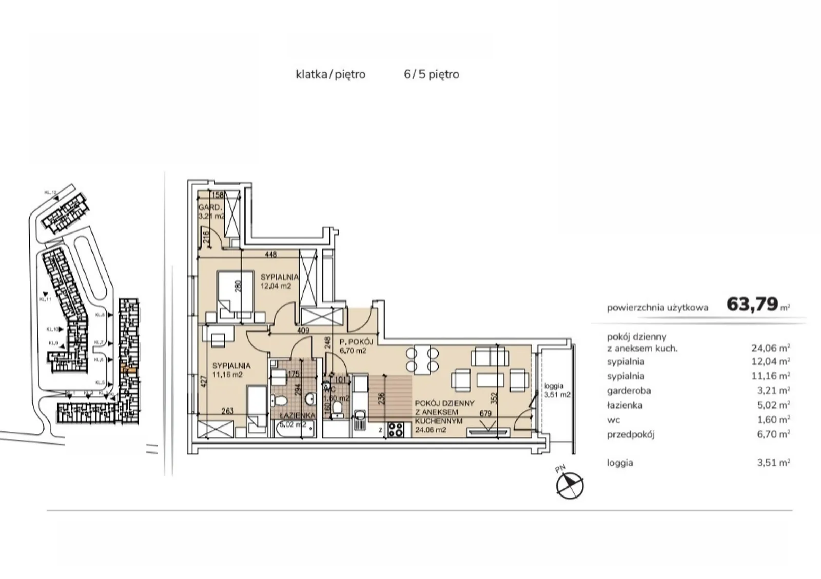 Floor plan: Apartment no. 6-5-18