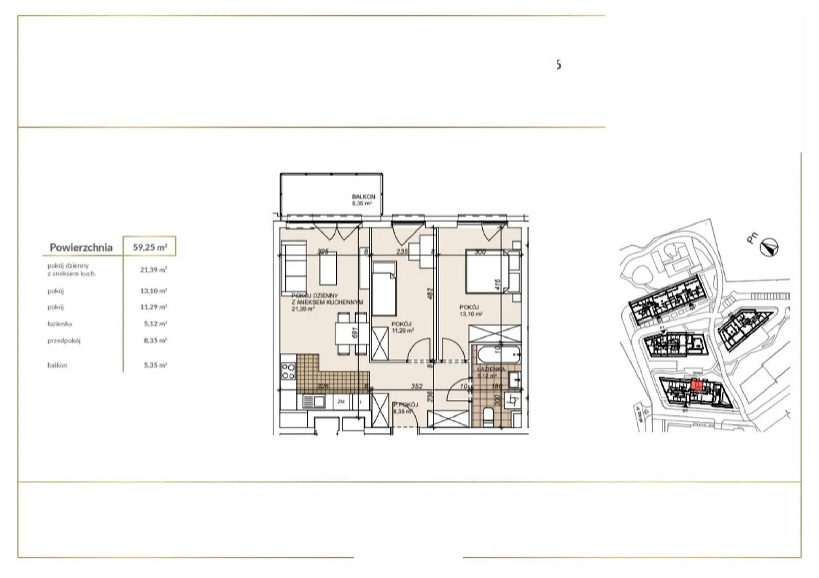 Floor plan: Apartment no. E1-5-66
