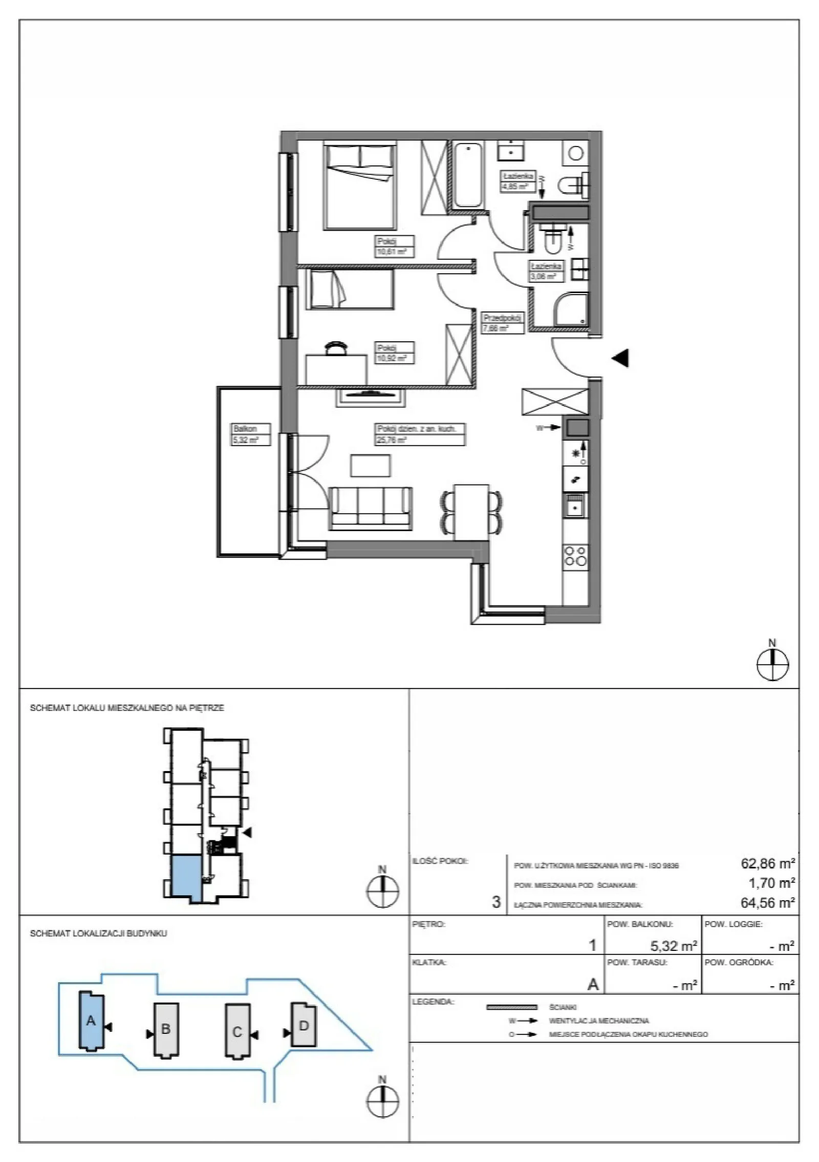 Floor plan: Apartment no. KR8/A/1/2