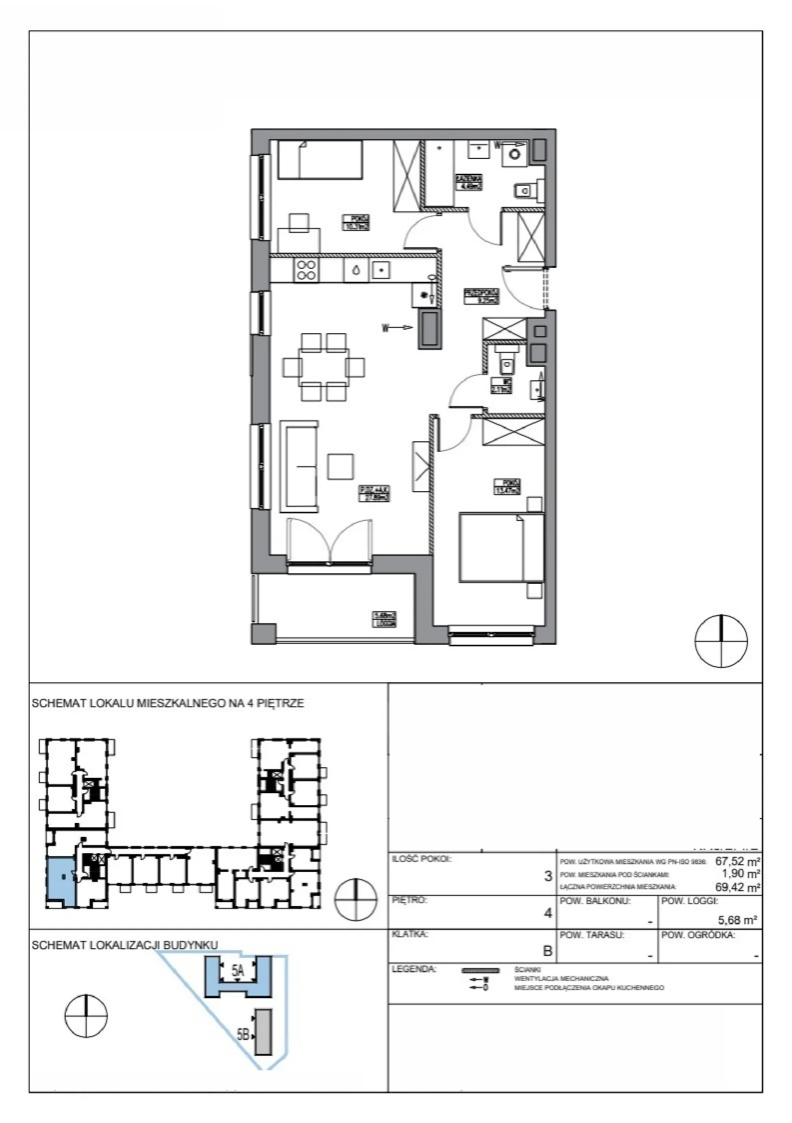Floor plan: Apartment no. KR5/B/4/2