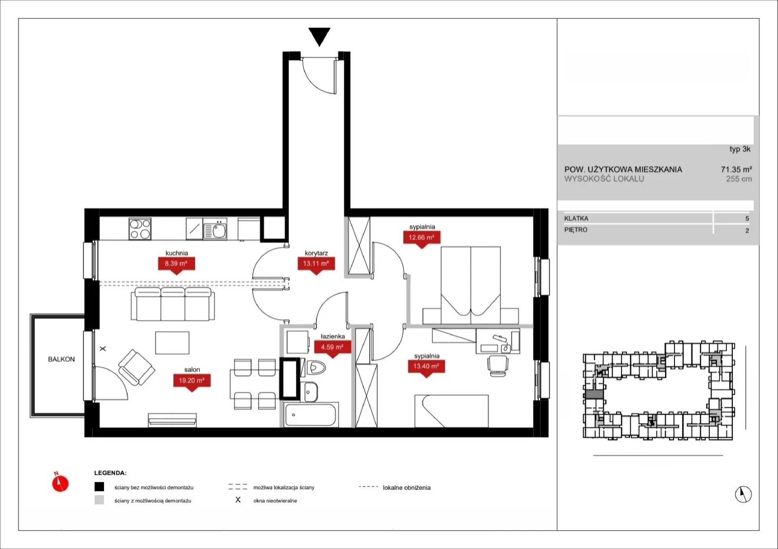 Floor plan: Lokal A5 22, 3 pok.