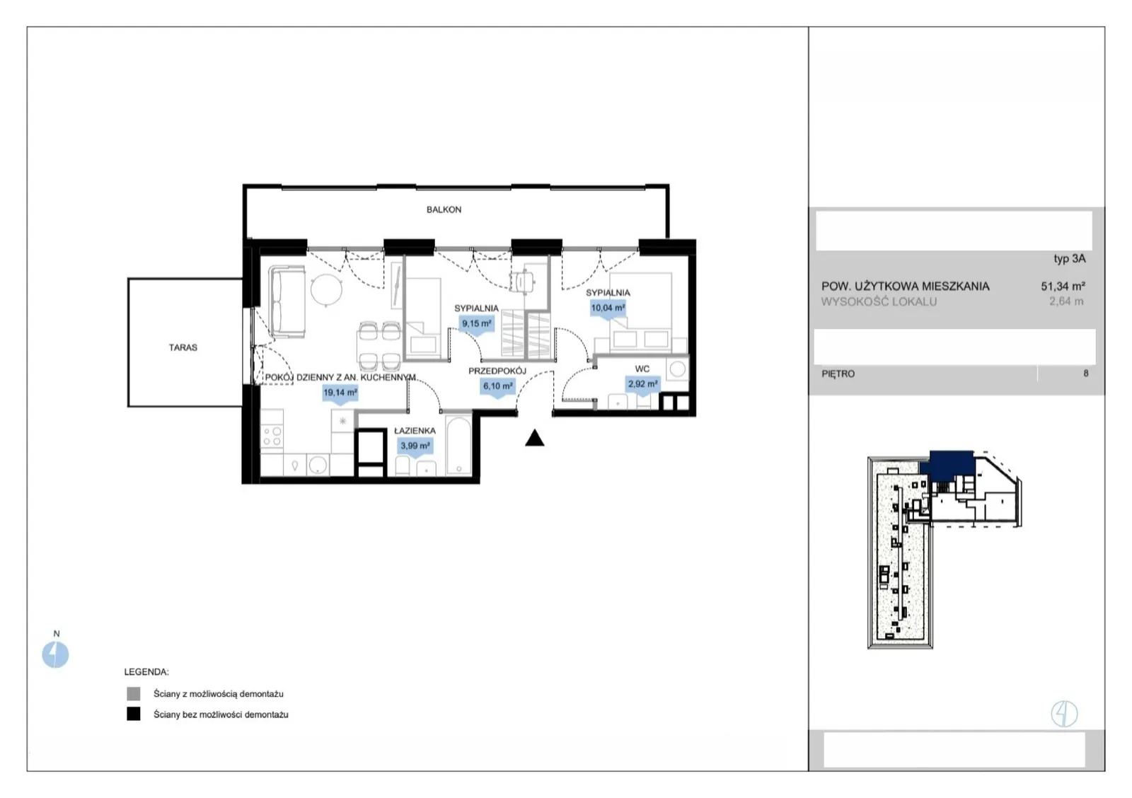 Floor plan: Lokal E3 30, 3 pok.