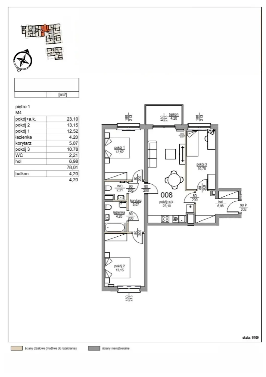 Floor plan: Apartment no. 8