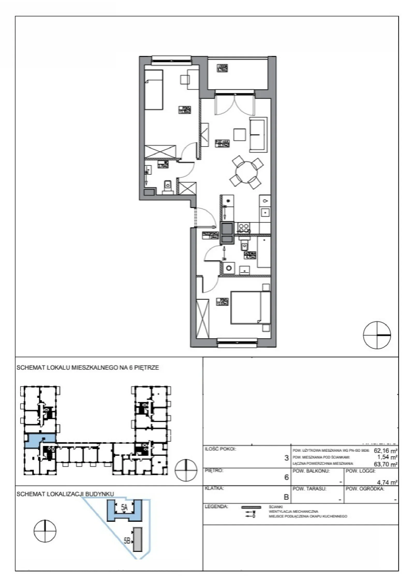 Планировка: Квартира № KR5/B/6/3