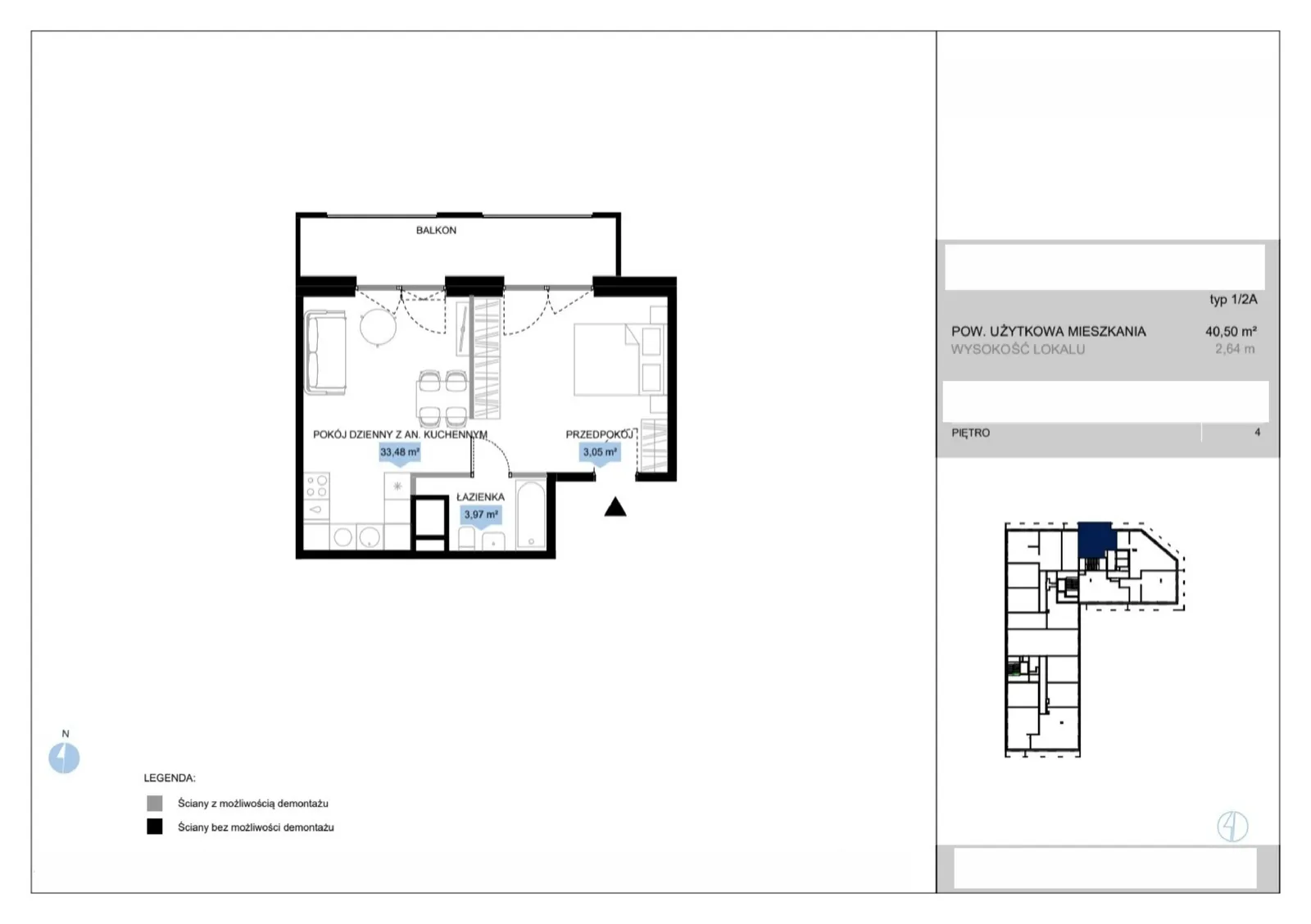 Floor plan: Lokal E3 14, 1 pok.