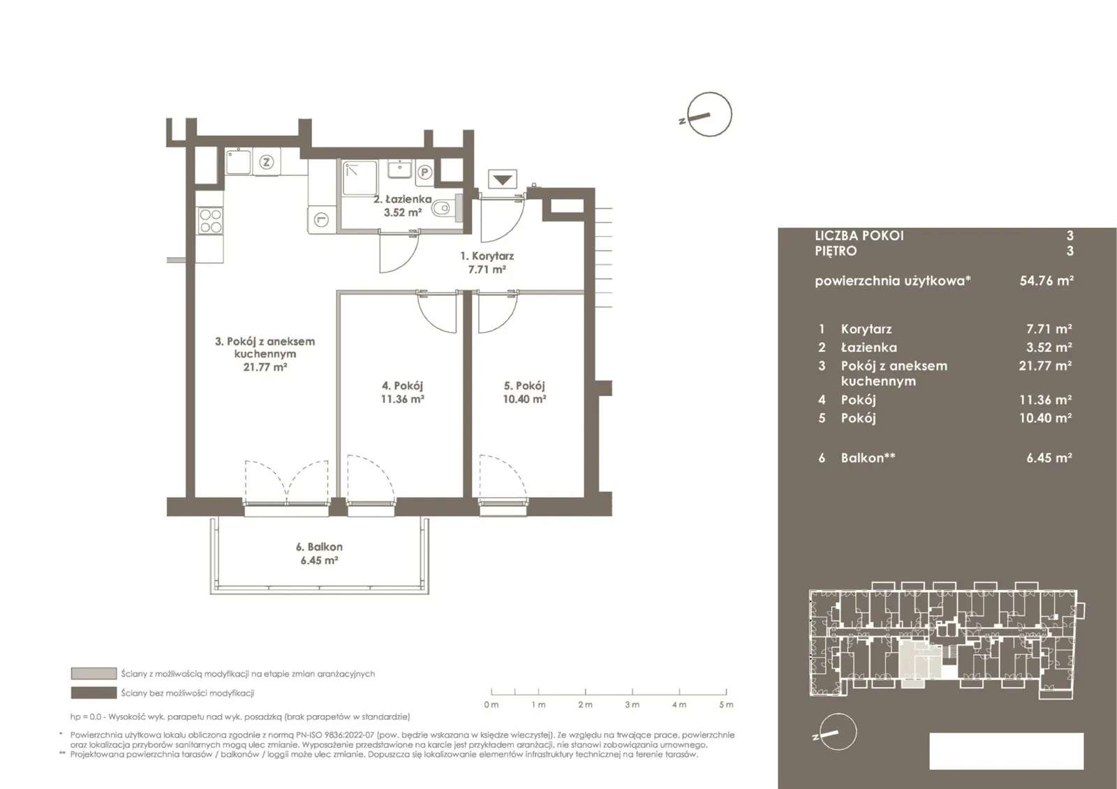 Floor plan: Apartment no. 3.L01