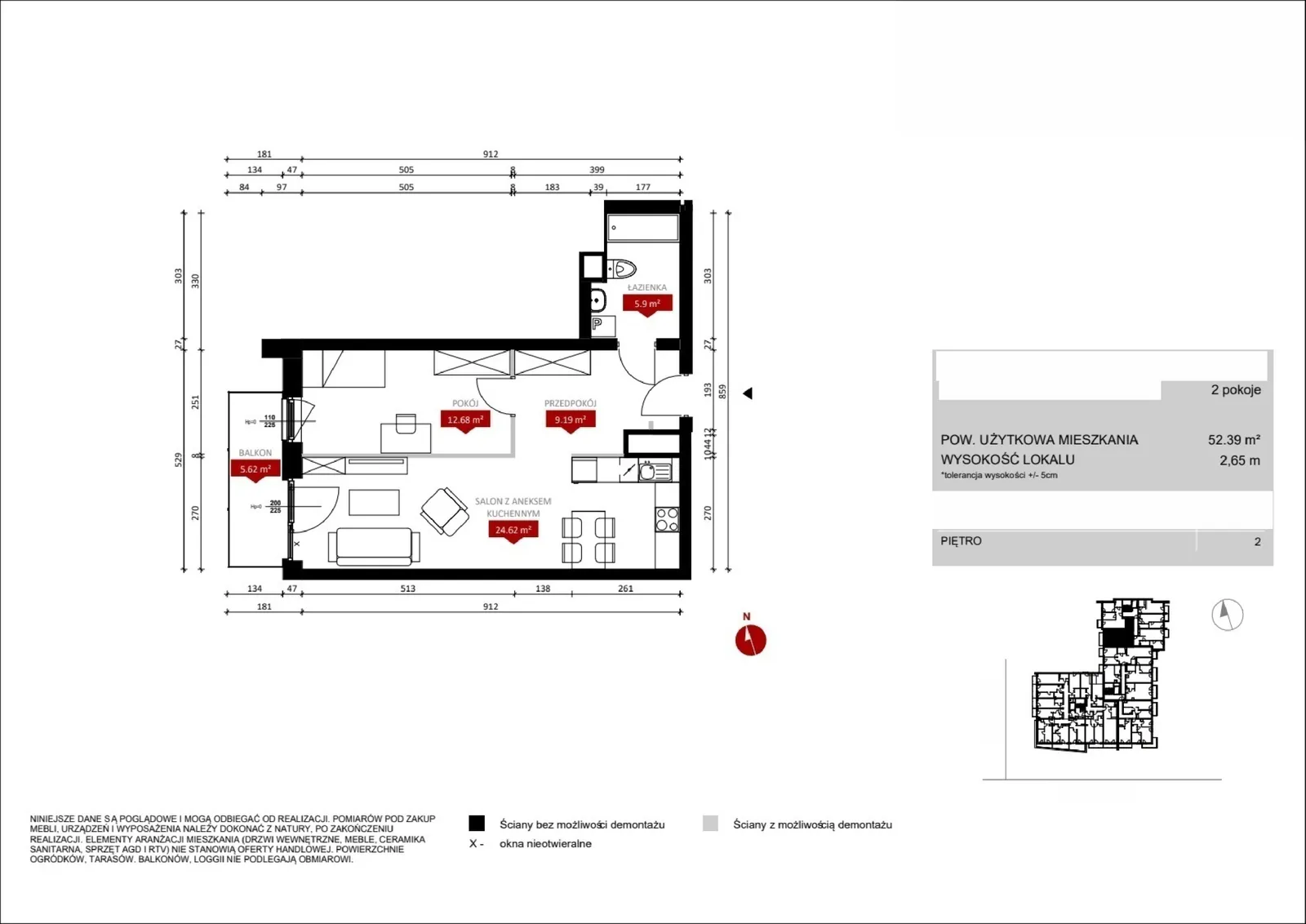 Floor plan: Lokal B1 C/2/4/2a, 2 pok.