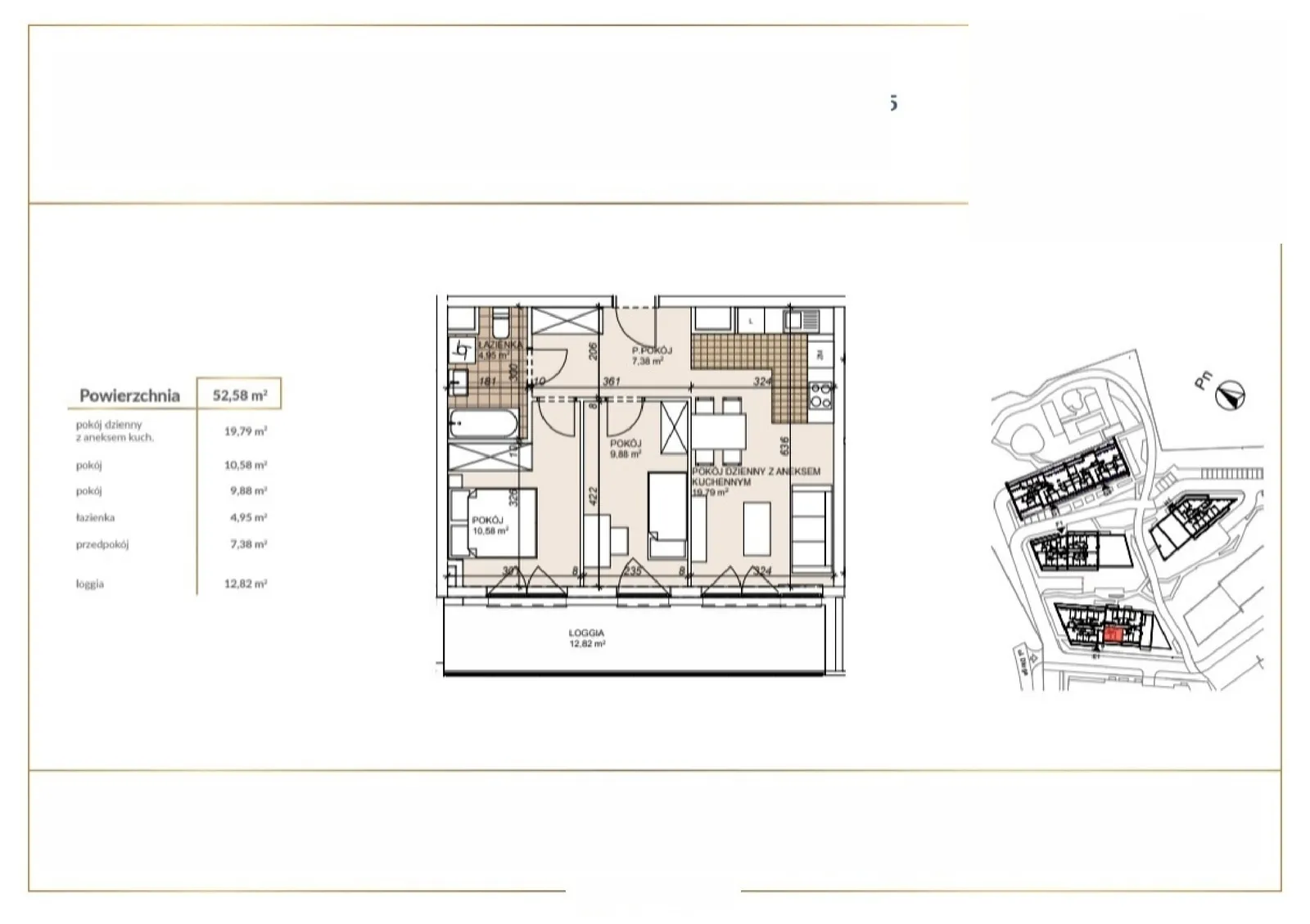Floor plan: Apartment no. E1-6-75