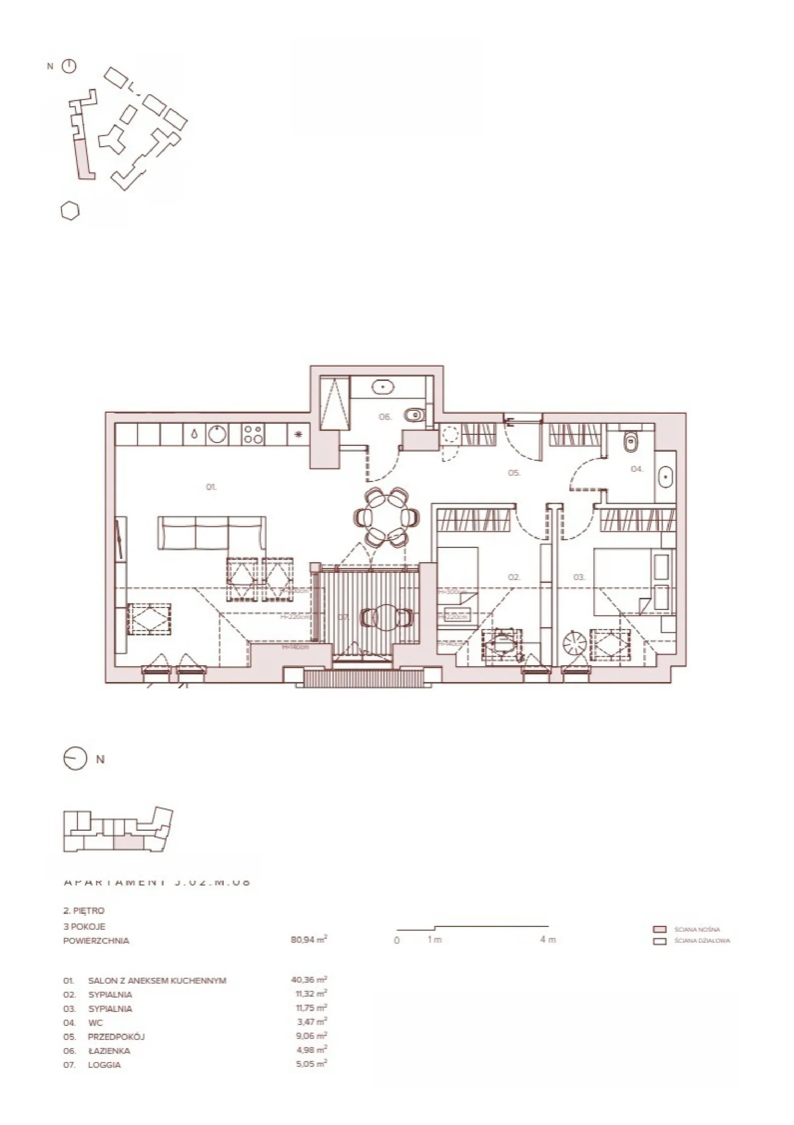 Floor plan: Apartment no. J.02.M.08