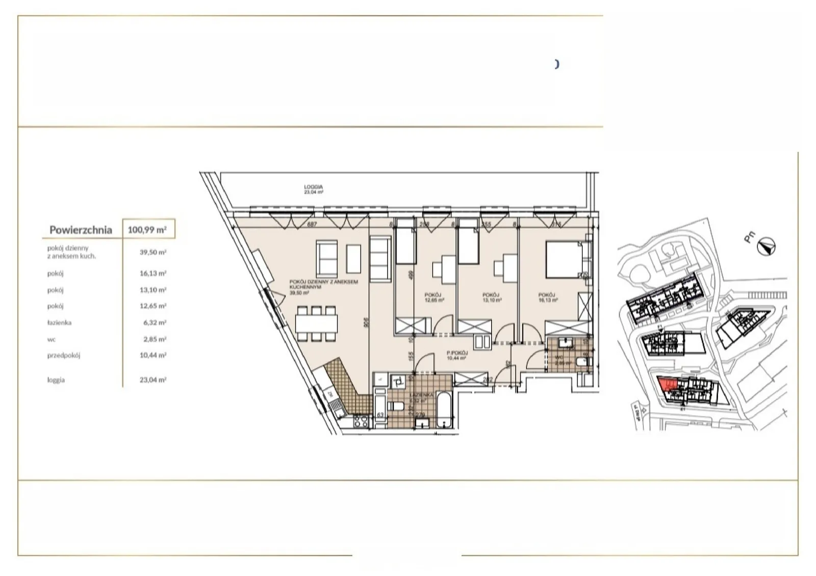 Floor plan: Apartment no. E1-6-70