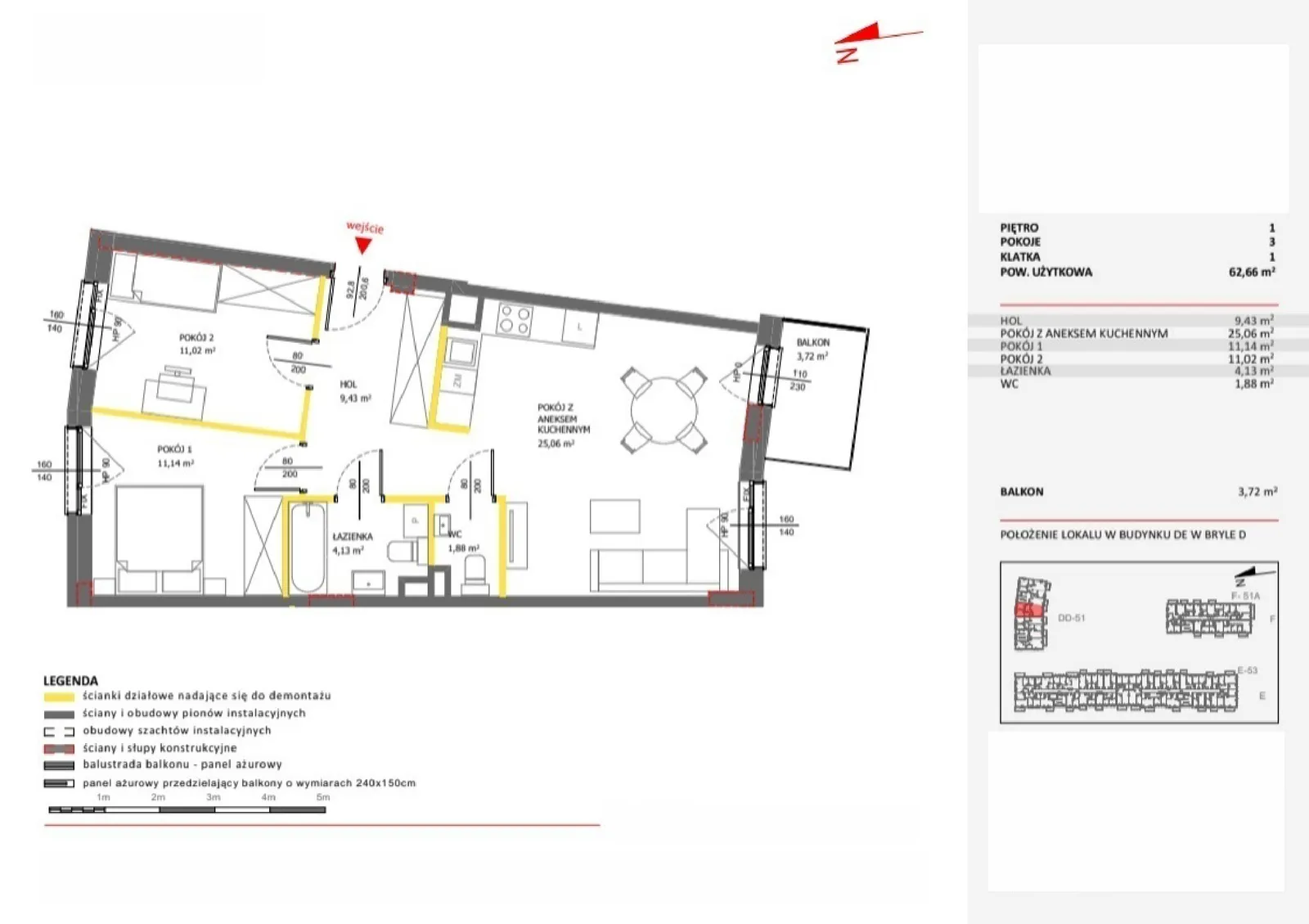 Floor plan: Apartment no. 5