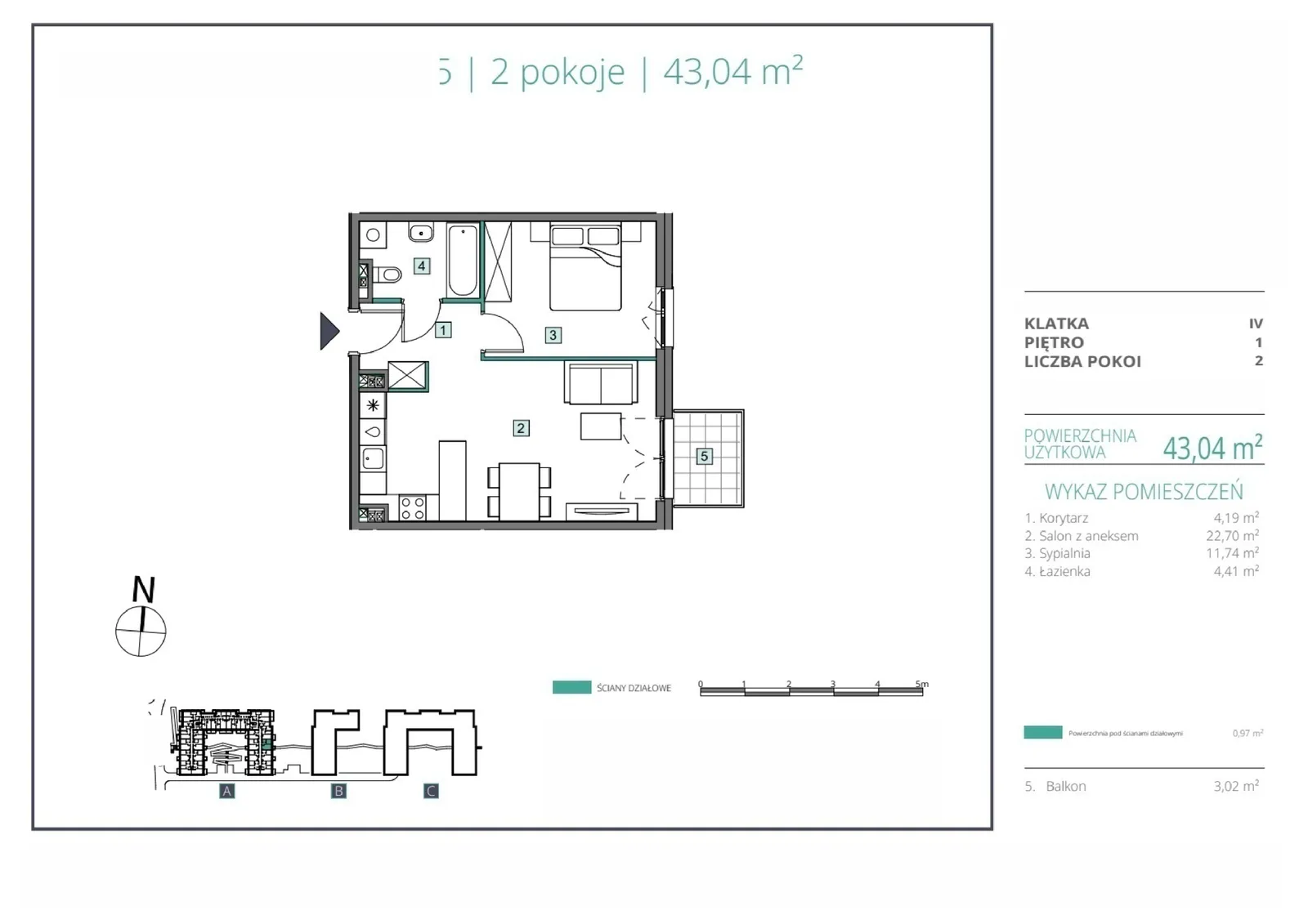 Floor plan: Apartment no. A.55