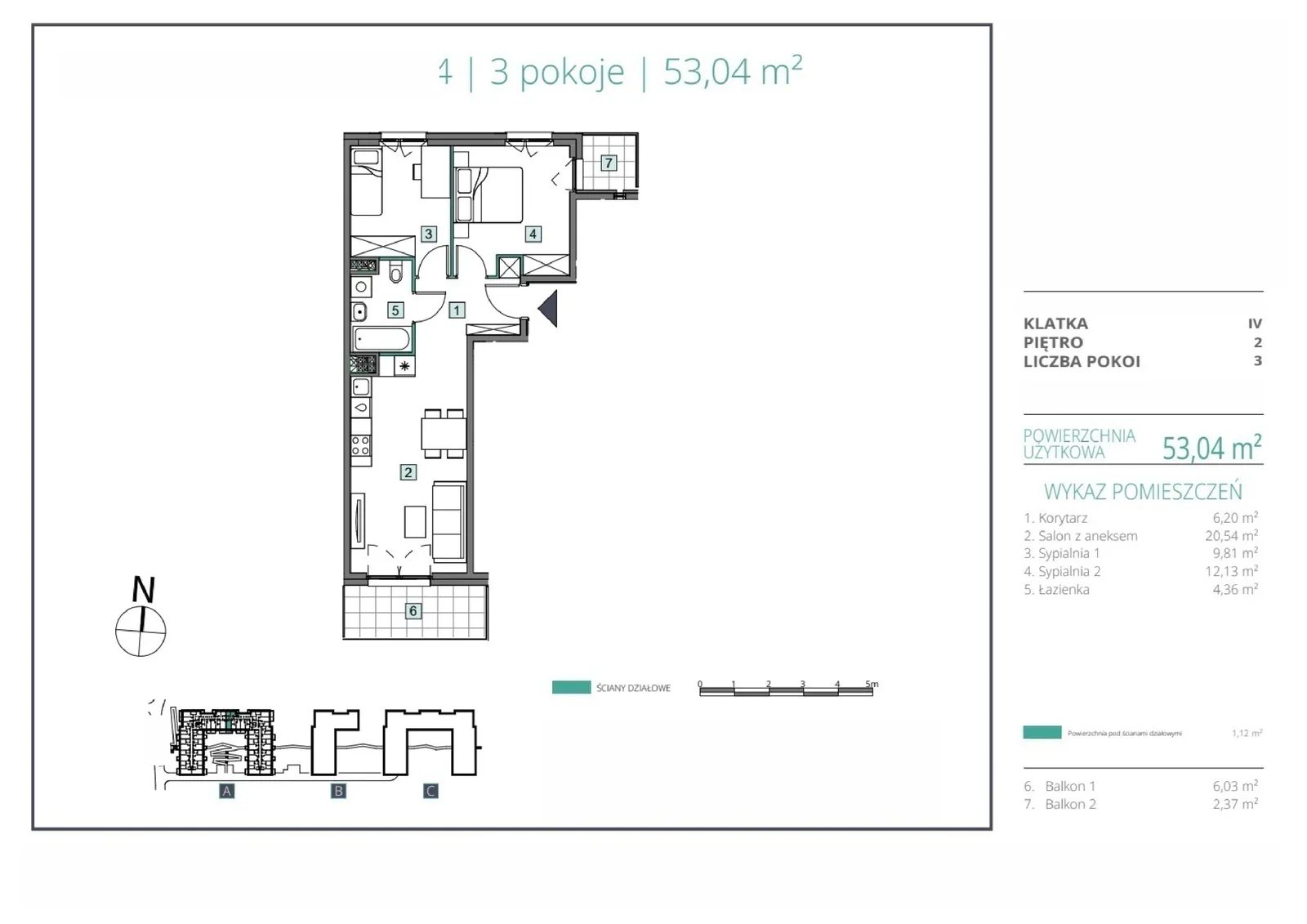 Floor plan: Apartment no. A.64