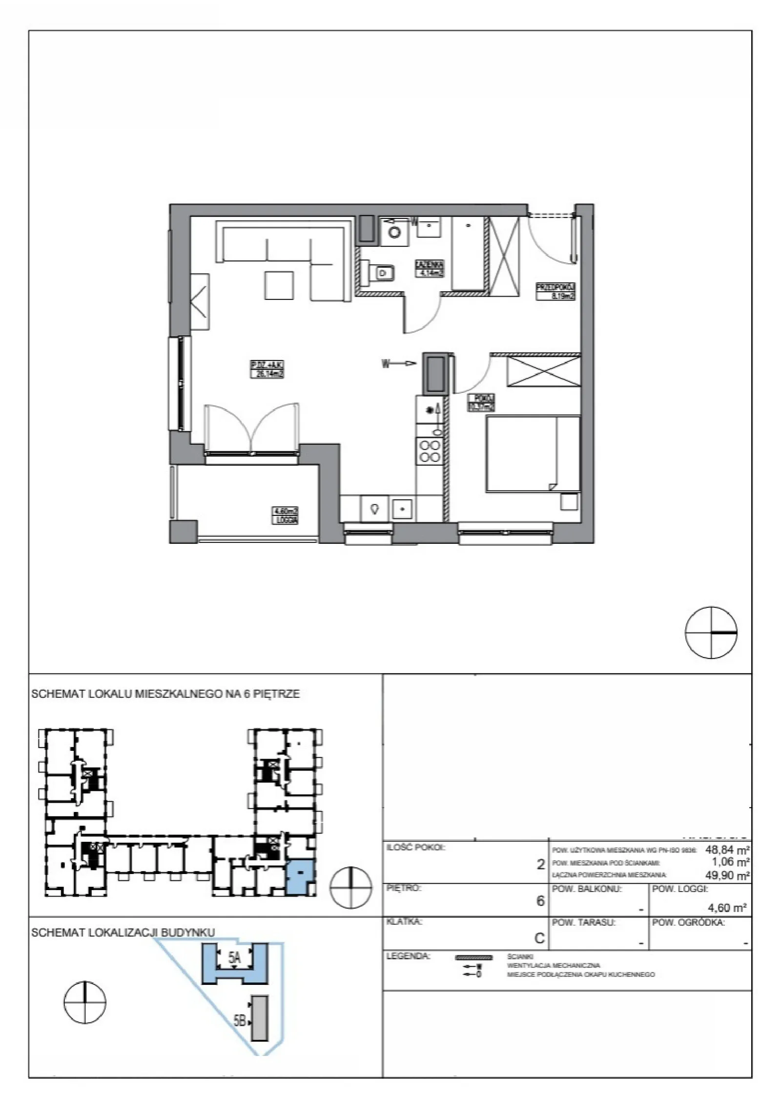 Floor plan: Apartment no. KR5/C/6/3